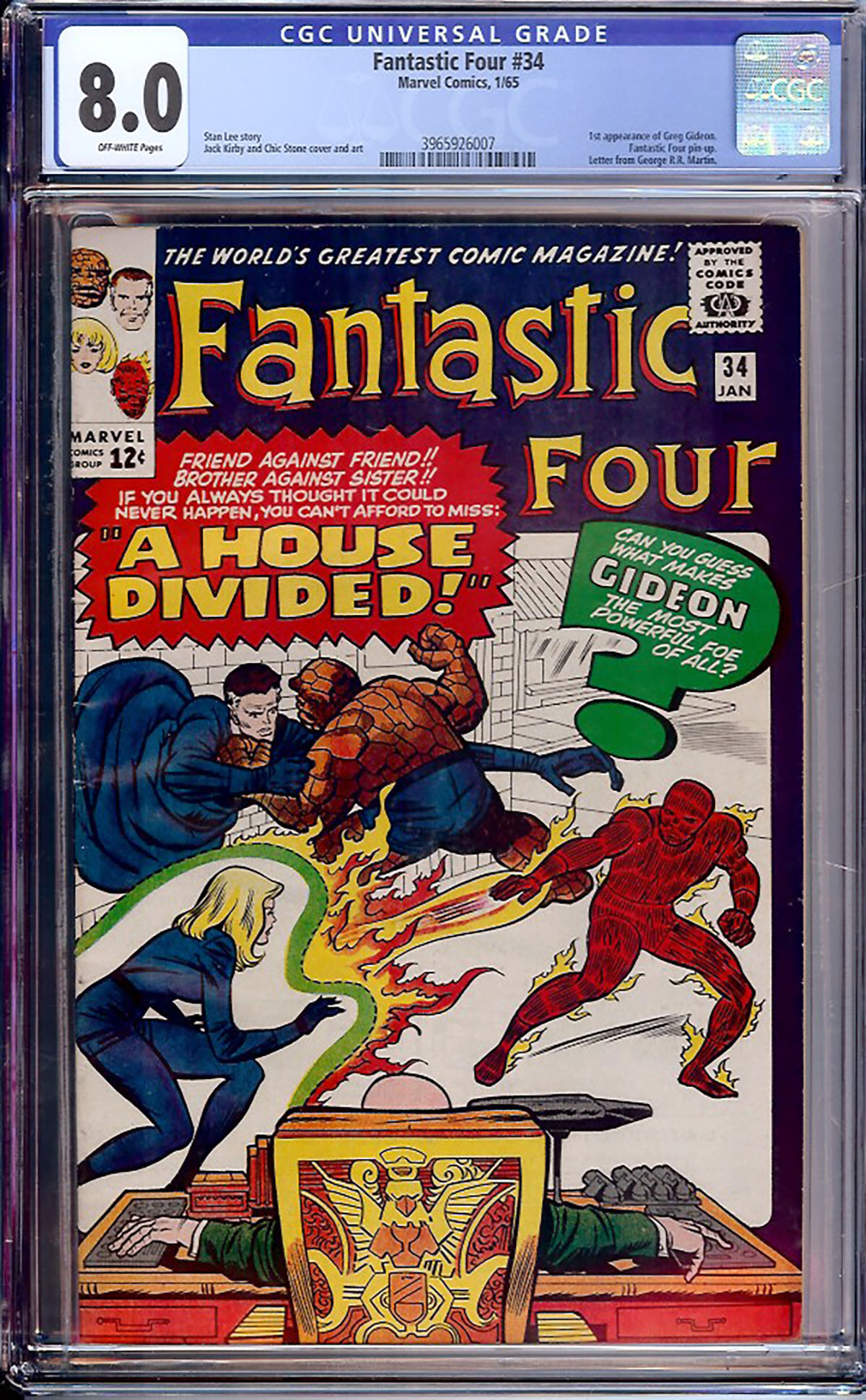 Fantastic Four #34 CGC 8.0 ow