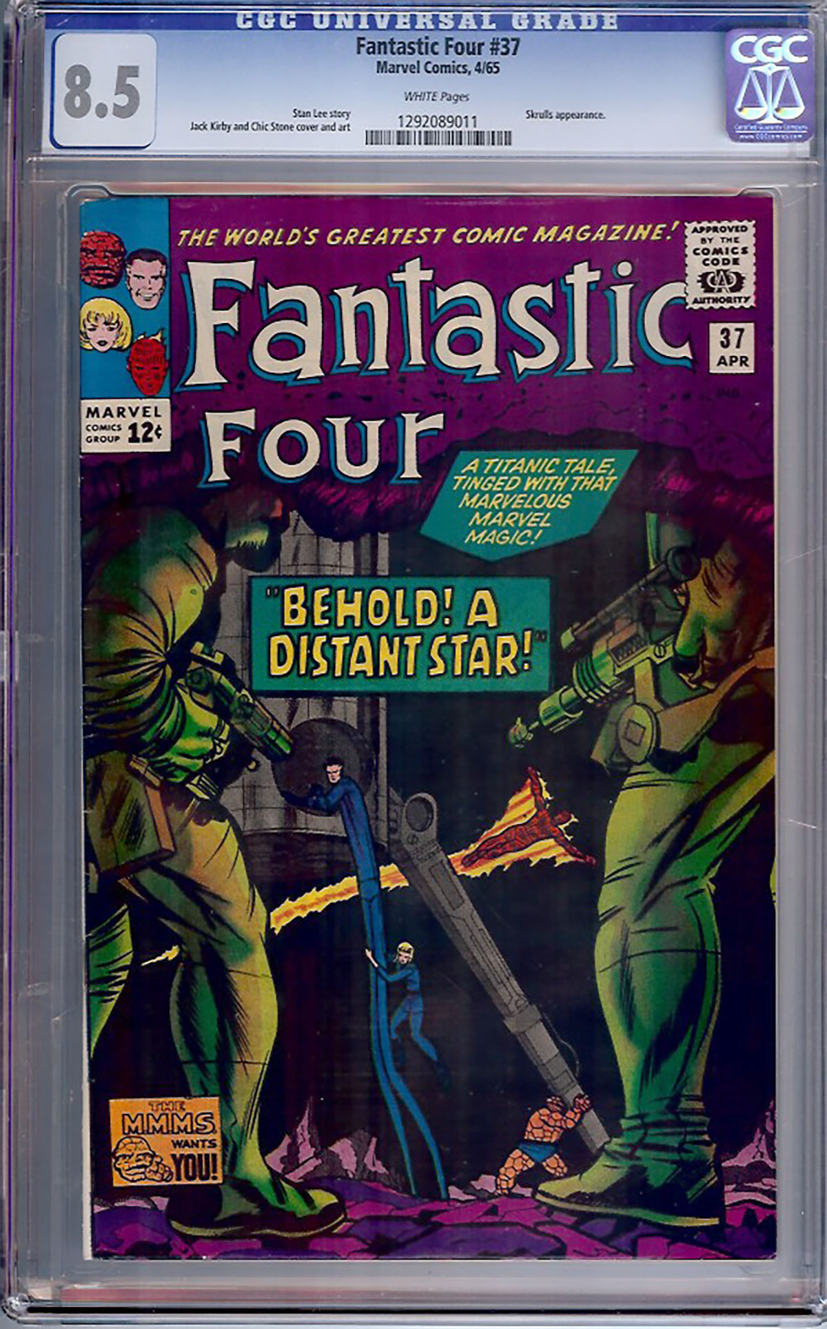 Fantastic Four #37 CGC 8.5 w