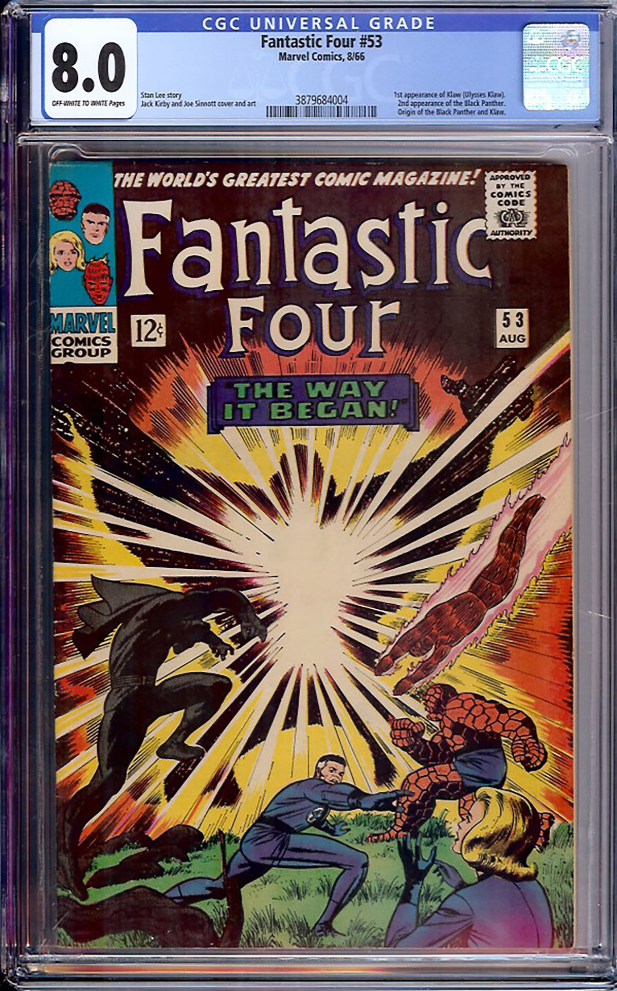 Fantastic Four #53 CGC 8.0 ow/w