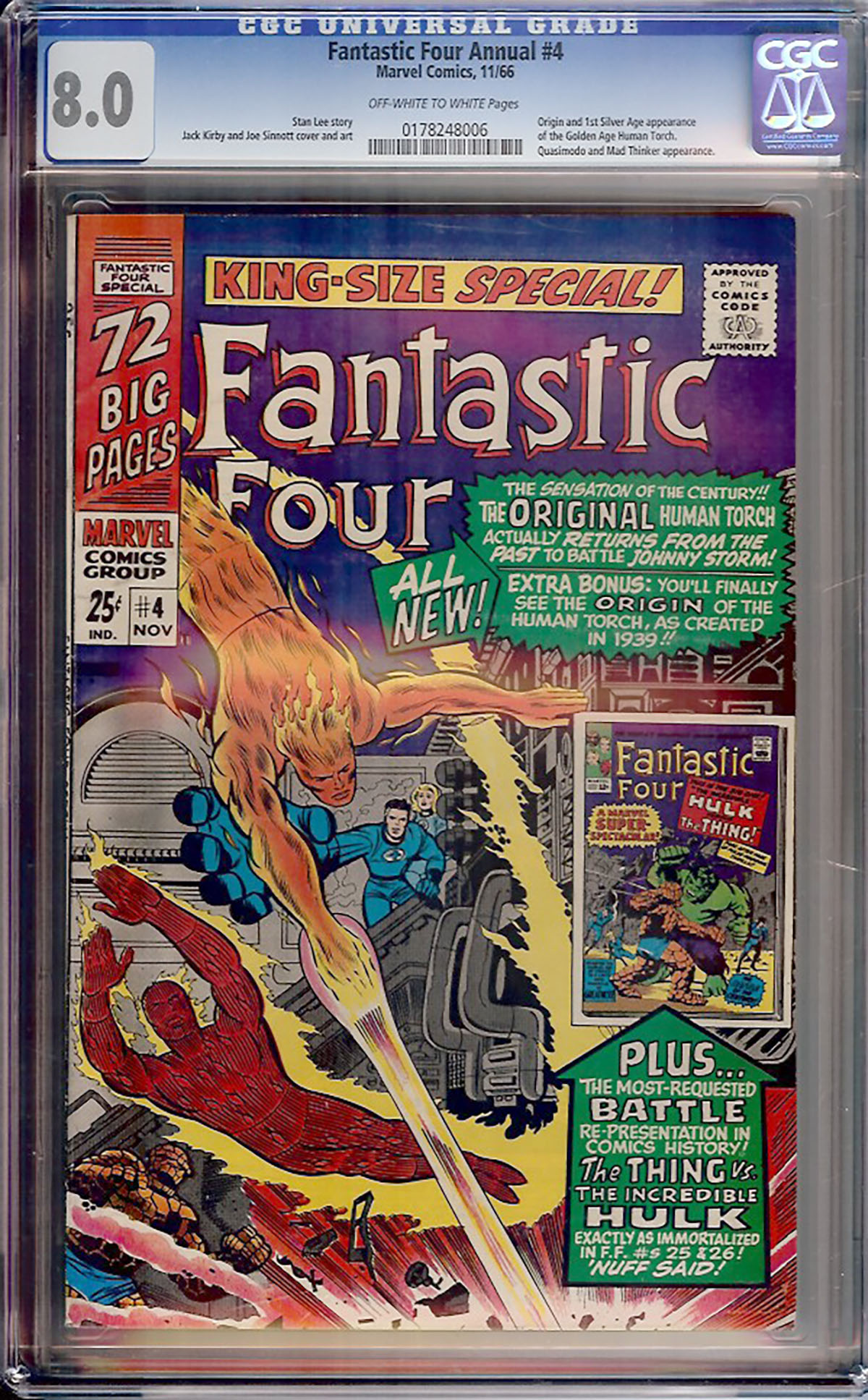 Fantastic Four Annual #4 CGC 8.0 ow/w