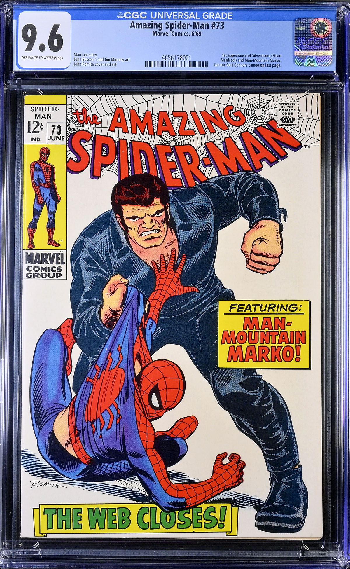 Amazing Spider-Man #73 CGC 9.6 ow/w