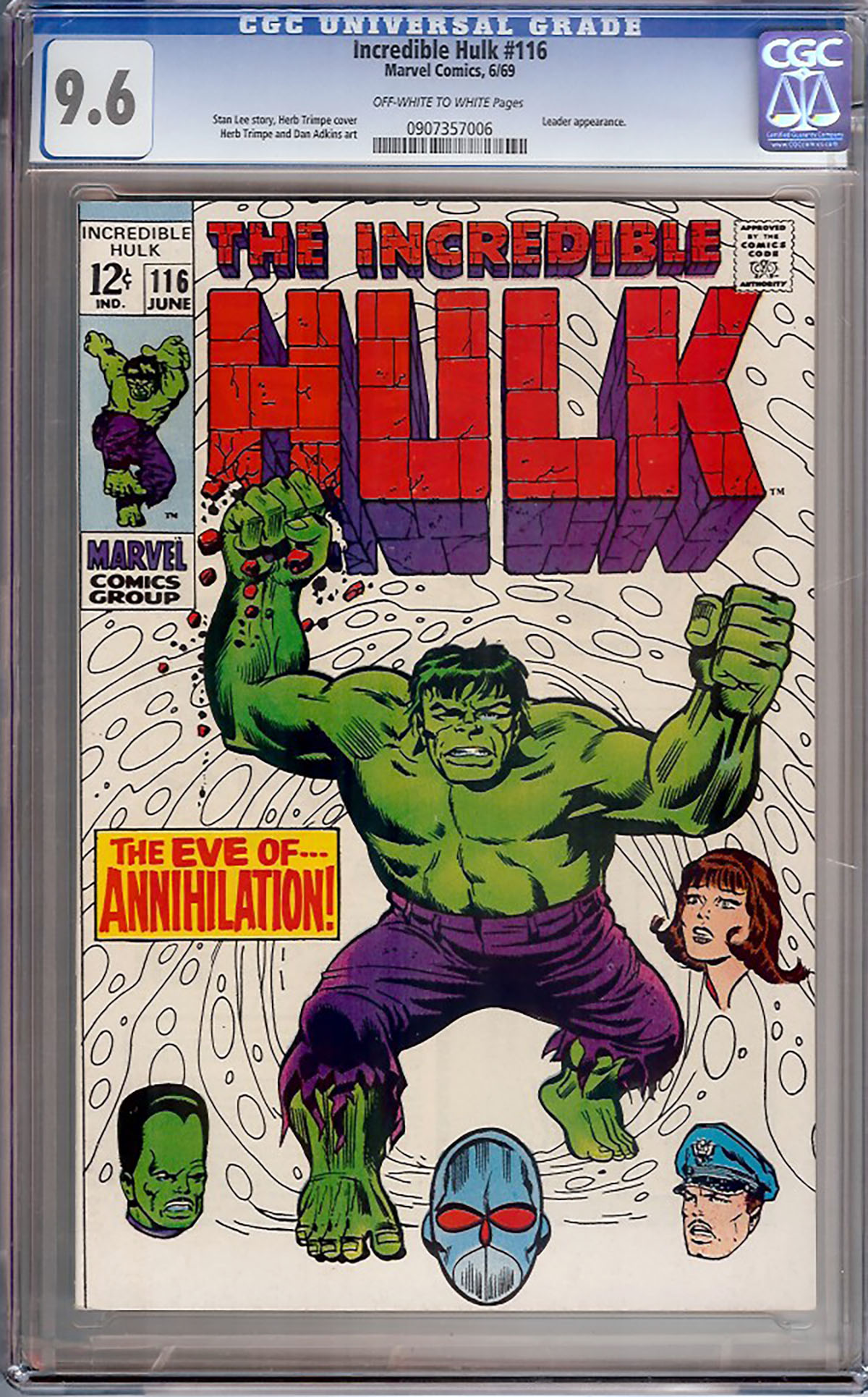 Incredible Hulk #116 CGC 9.6 ow/w