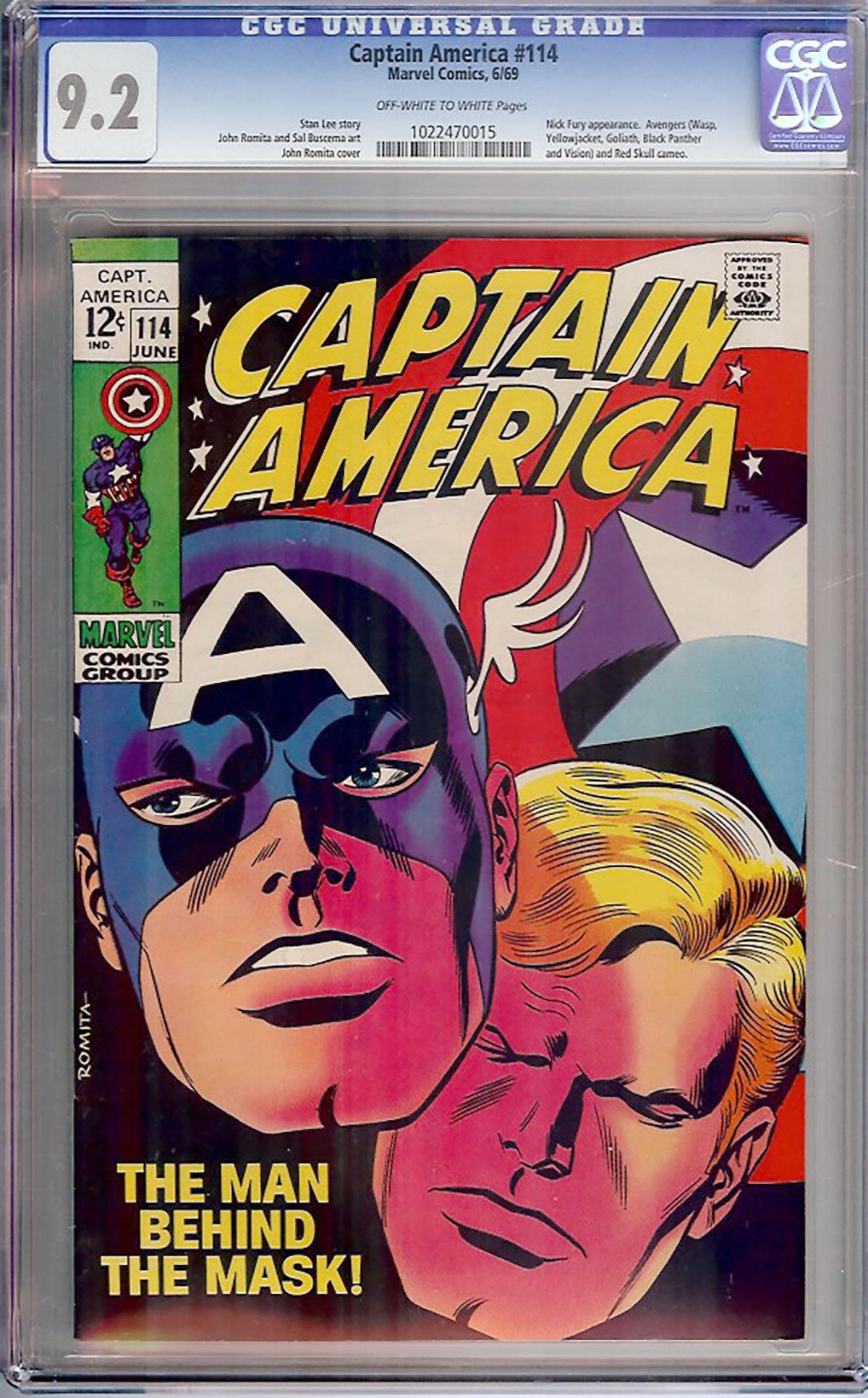 Captain America #114 CGC 9.2 ow/w