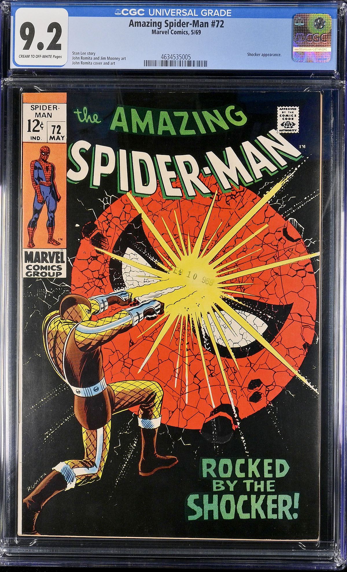 Amazing Spider-Man #72 CGC 9.2 cr/ow