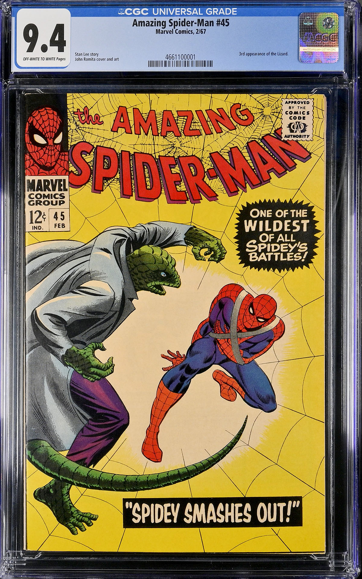 Amazing Spider-Man #45 CGC 9.4 ow/w