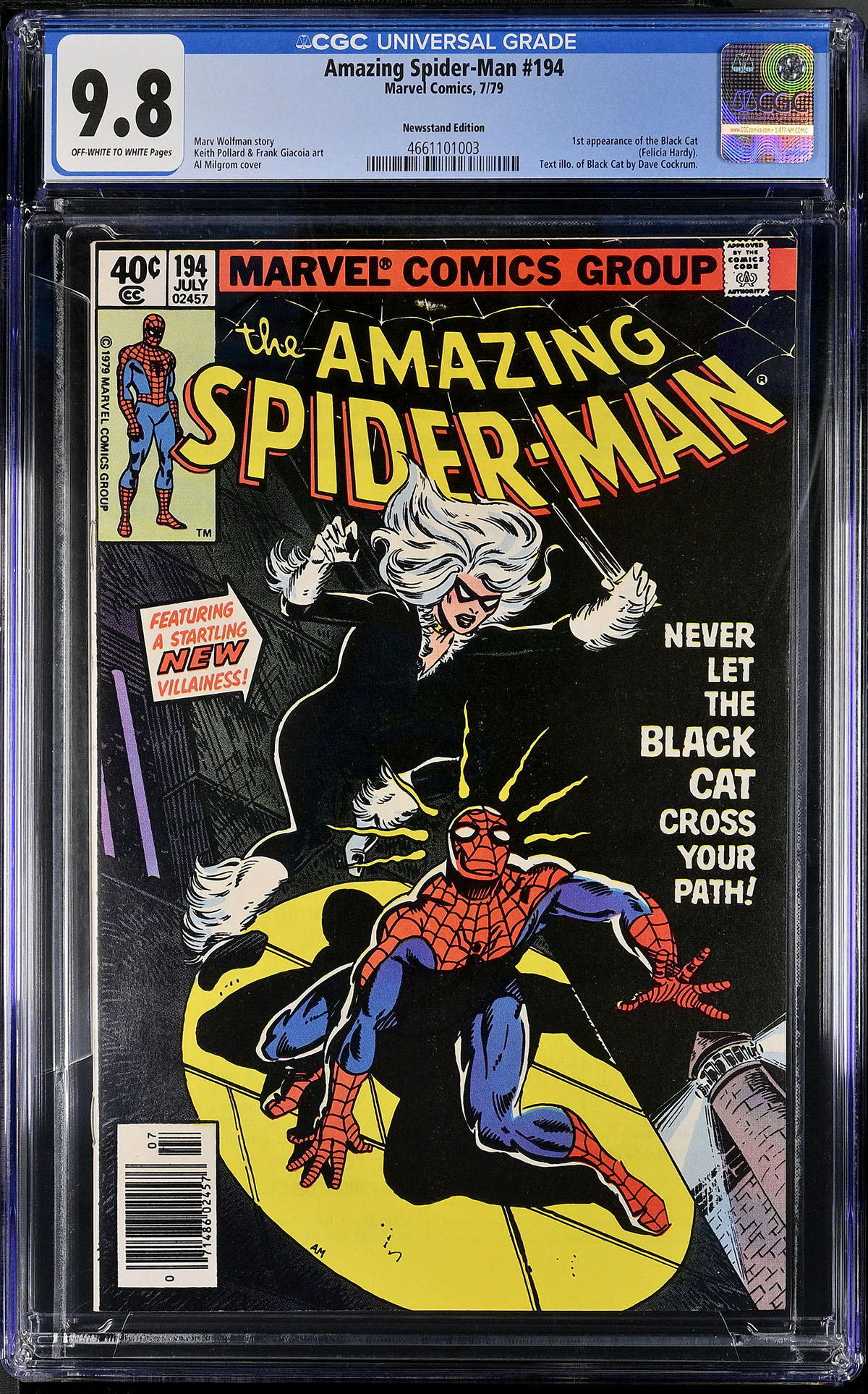 Amazing Spider-Man #194 CGC 9.8 ow/w Newsstand Edition