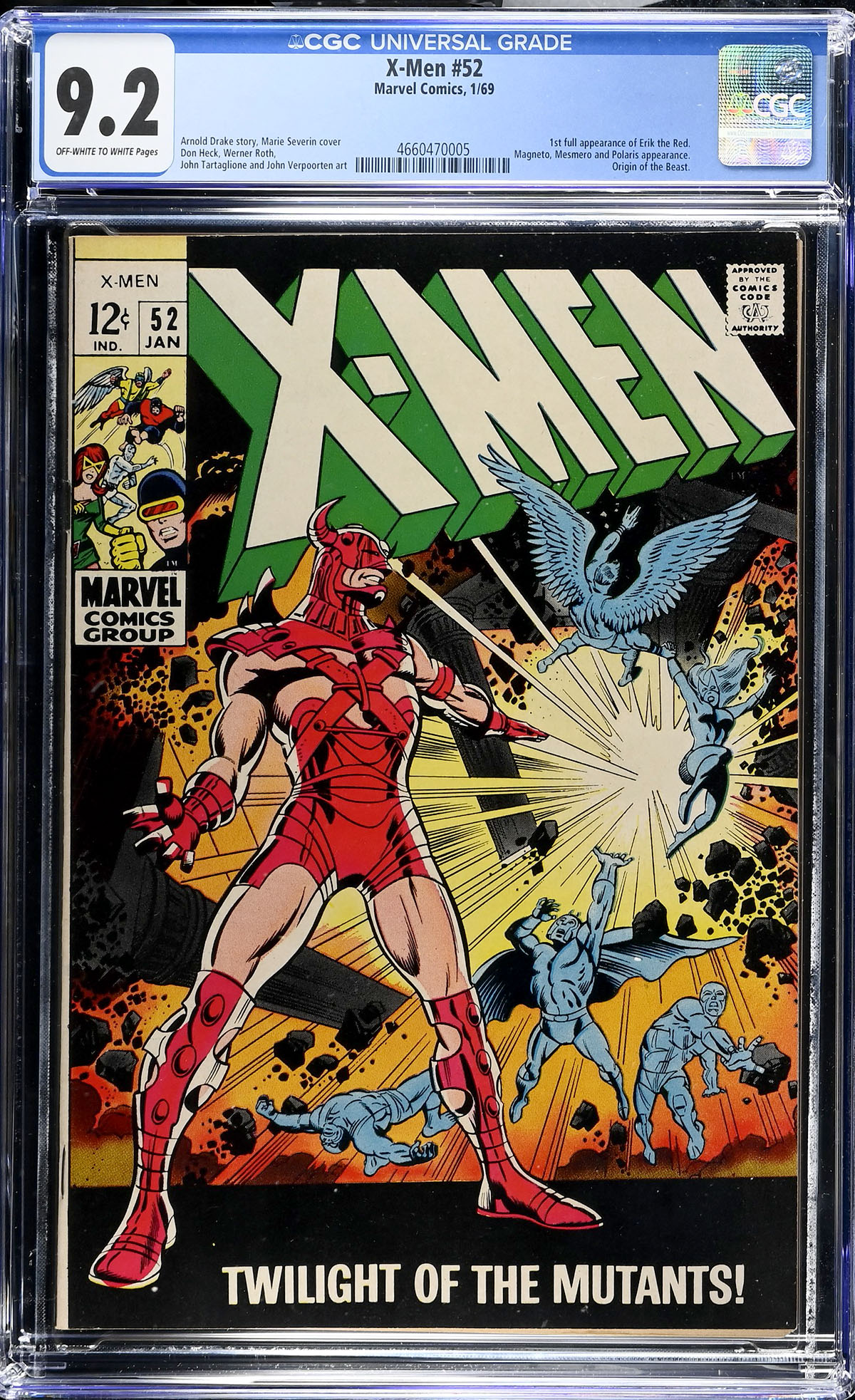 X-Men #52 CGC 9.2 ow/w