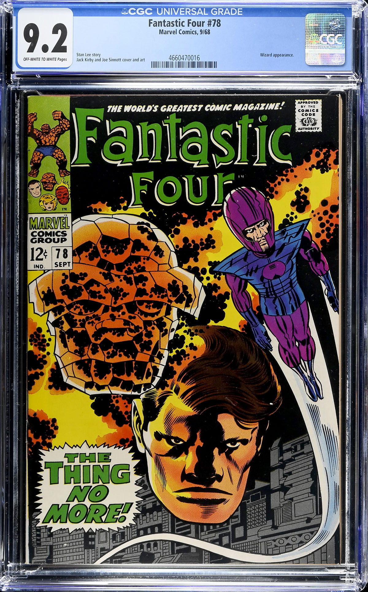 Fantastic Four #78 CGC 9.2 ow/w