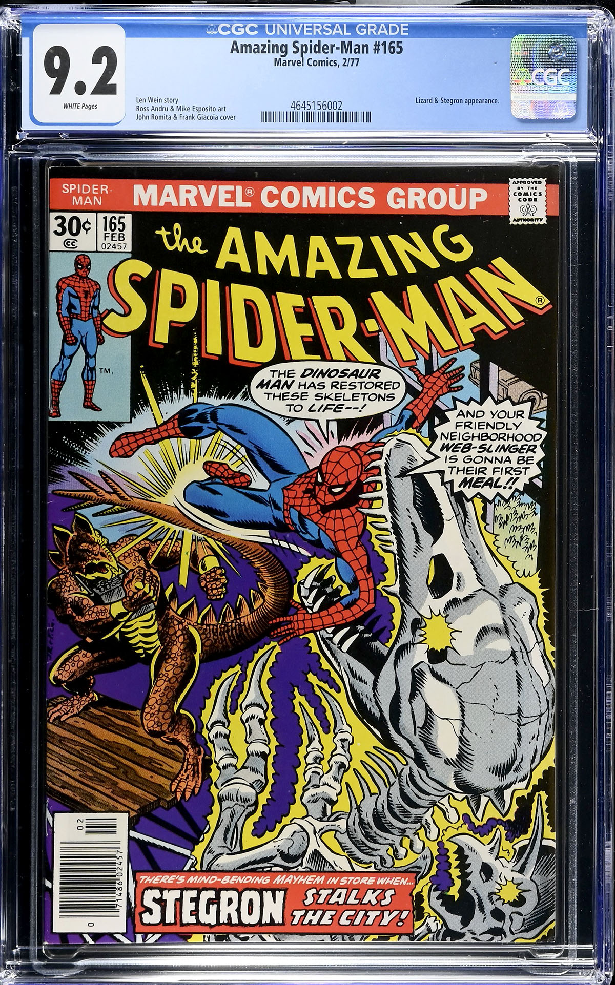 Amazing Spider-Man #165 CGC 9.2 w