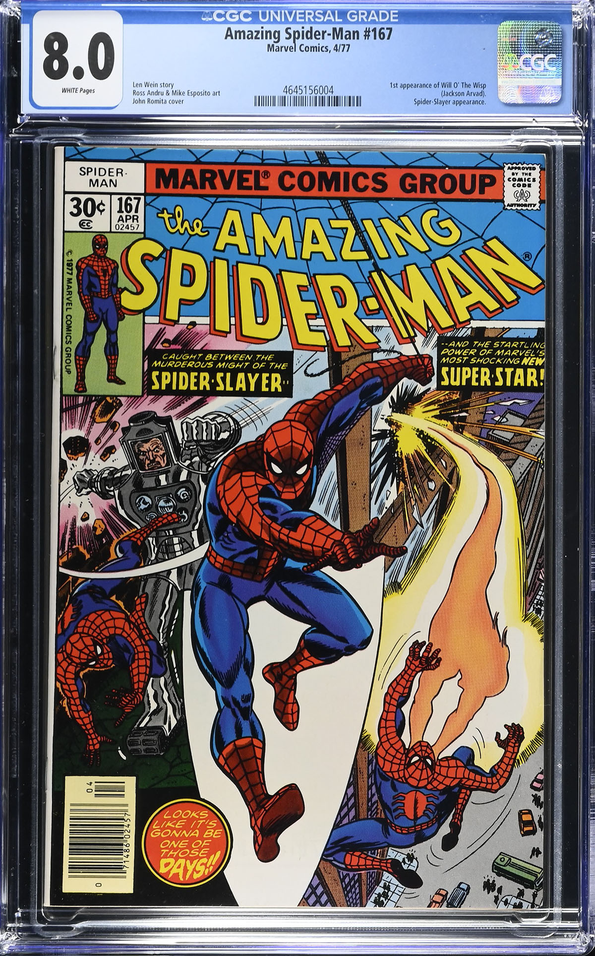 Amazing Spider-Man #167 CGC 8.0 w