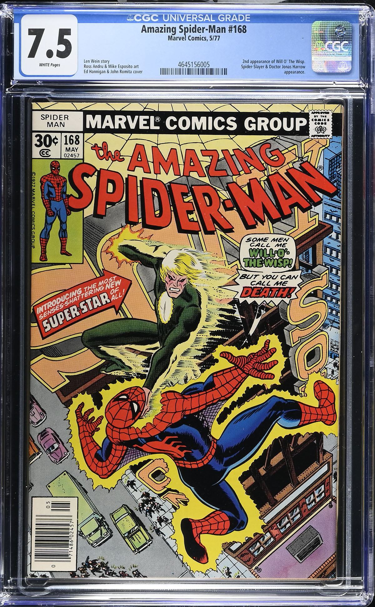 Amazing Spider-Man #168 CGC 7.5 w