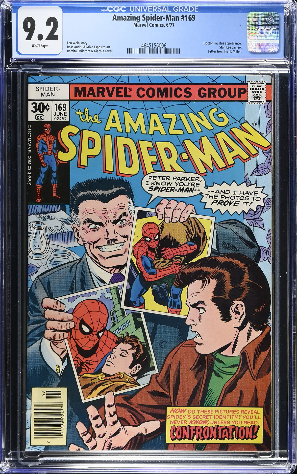 Amazing Spider-Man #169 CGC 9.2 w