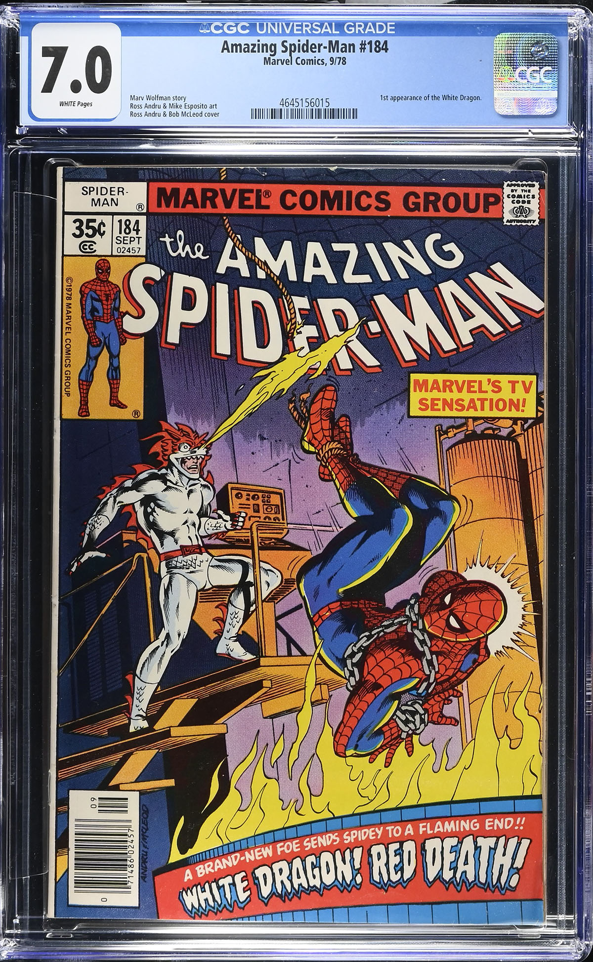 Amazing Spider-Man #184 CGC 7.0 w