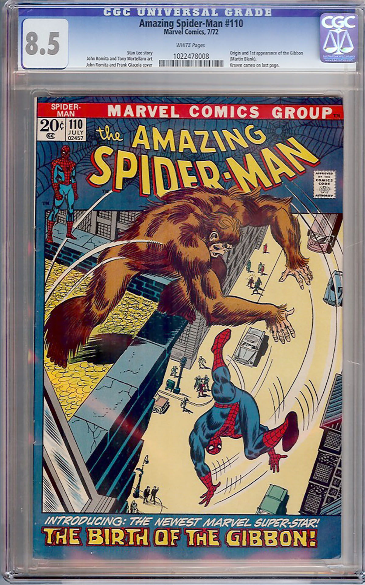 Amazing Spider-Man #110 CGC 8.5 w