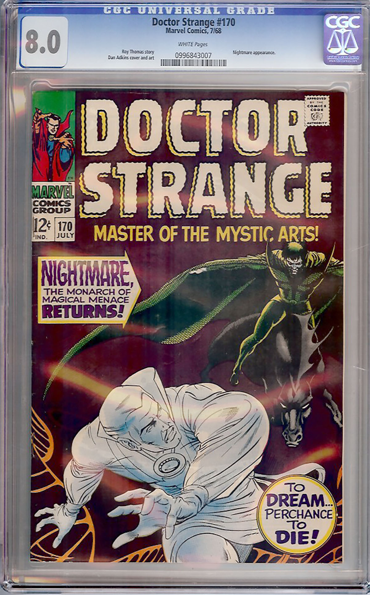 Doctor Strange #170 CGC 8.0 w