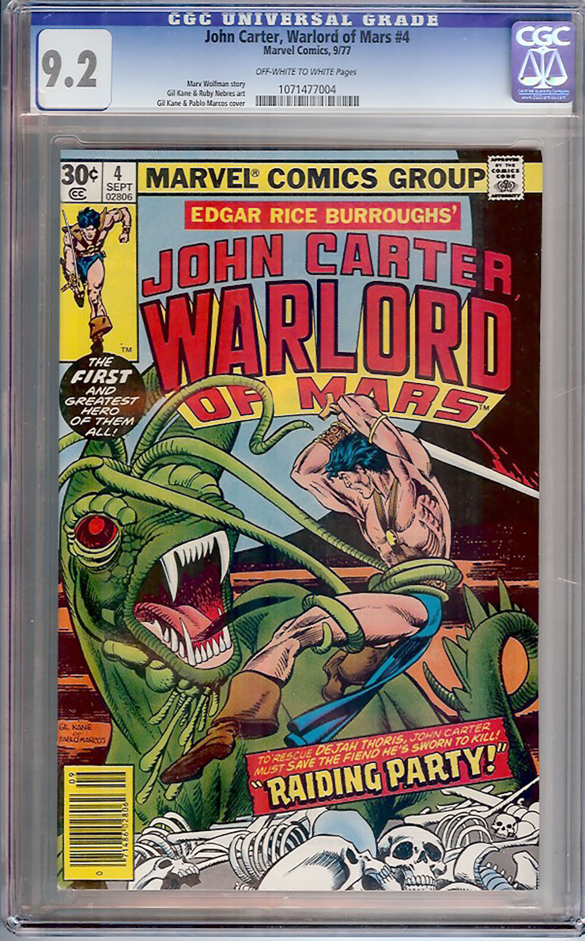 John Carter, Warlord of Mars #4 CGC 9.2 ow/w