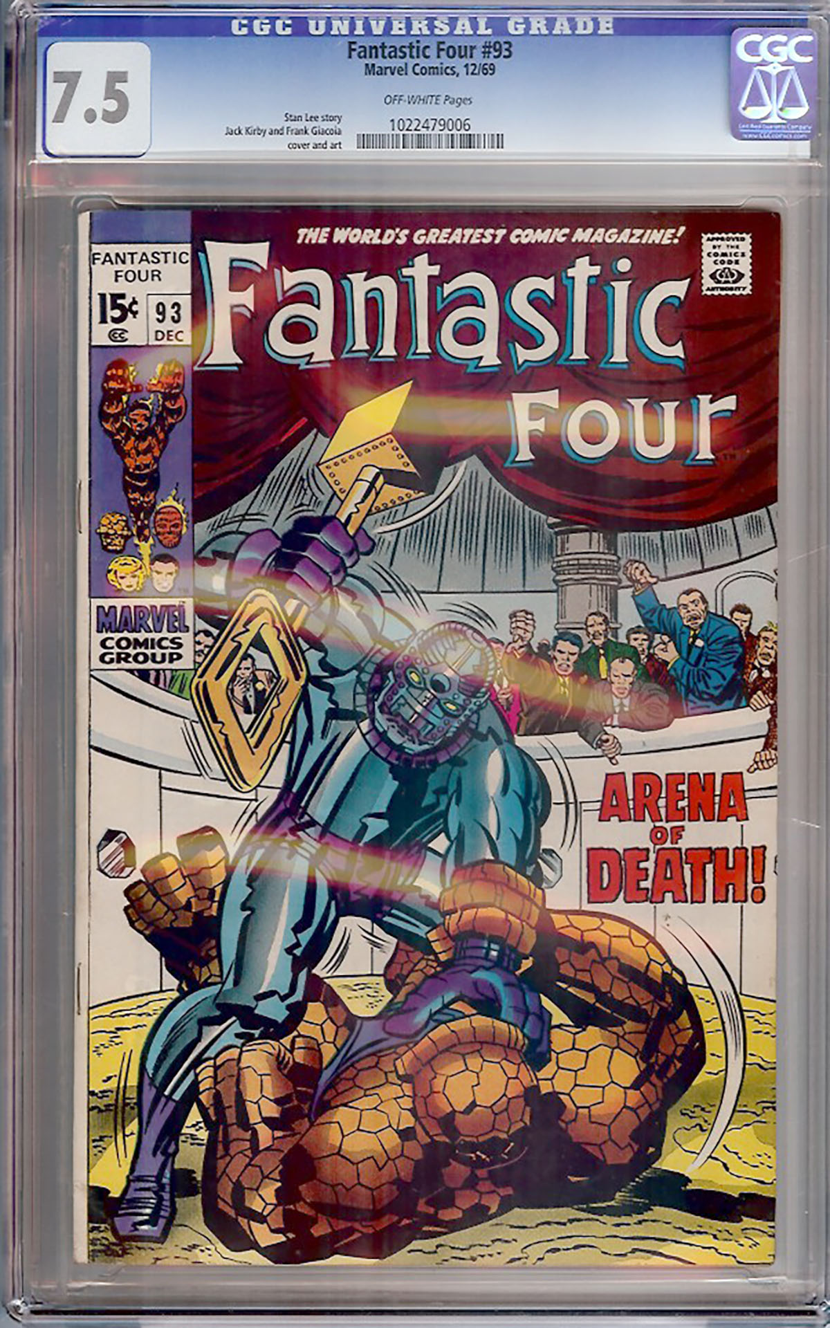 Fantastic Four #93 CGC 7.5 ow