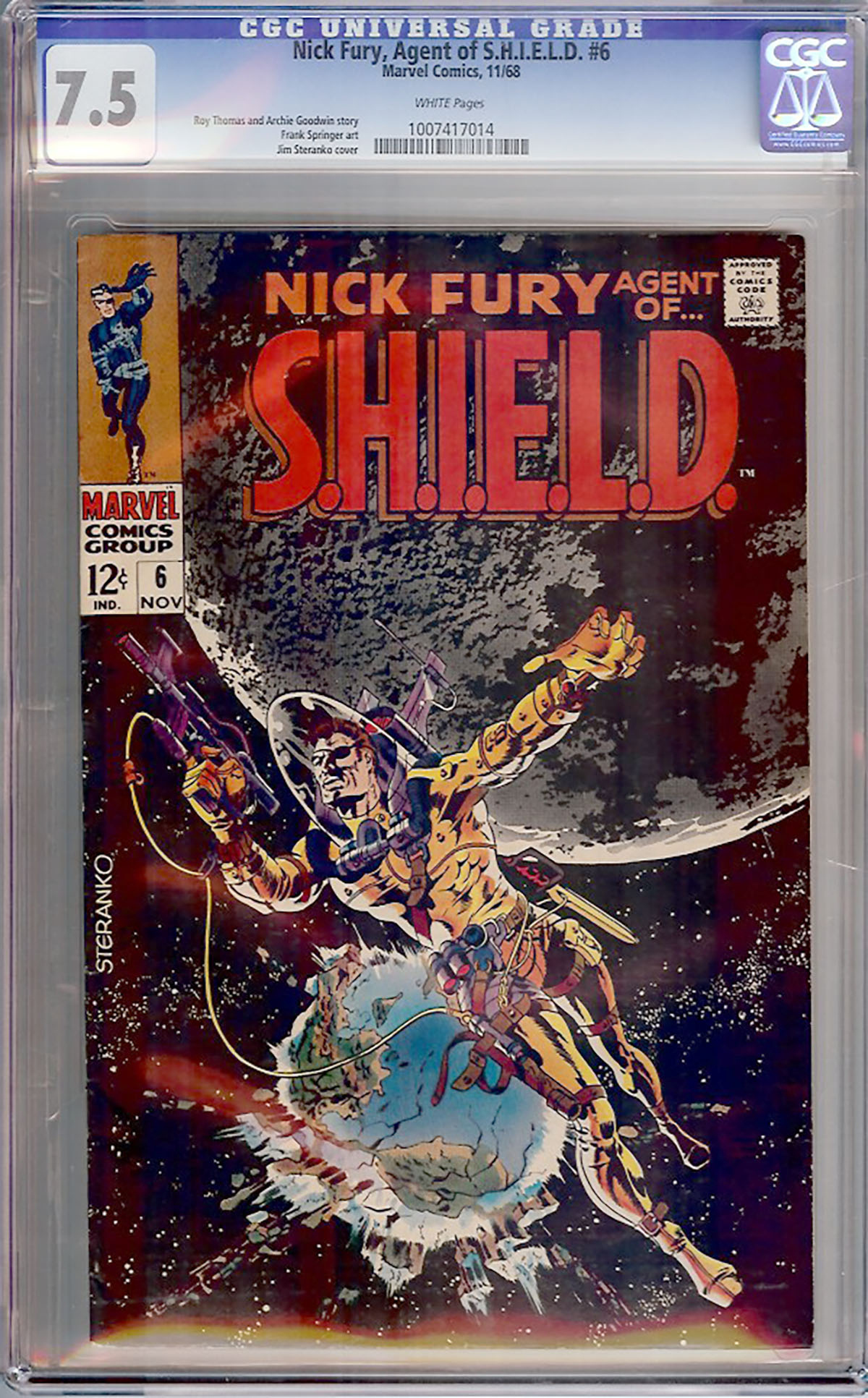 Nick Fury, Agent of SHIELD #6 CGC 7.5 w