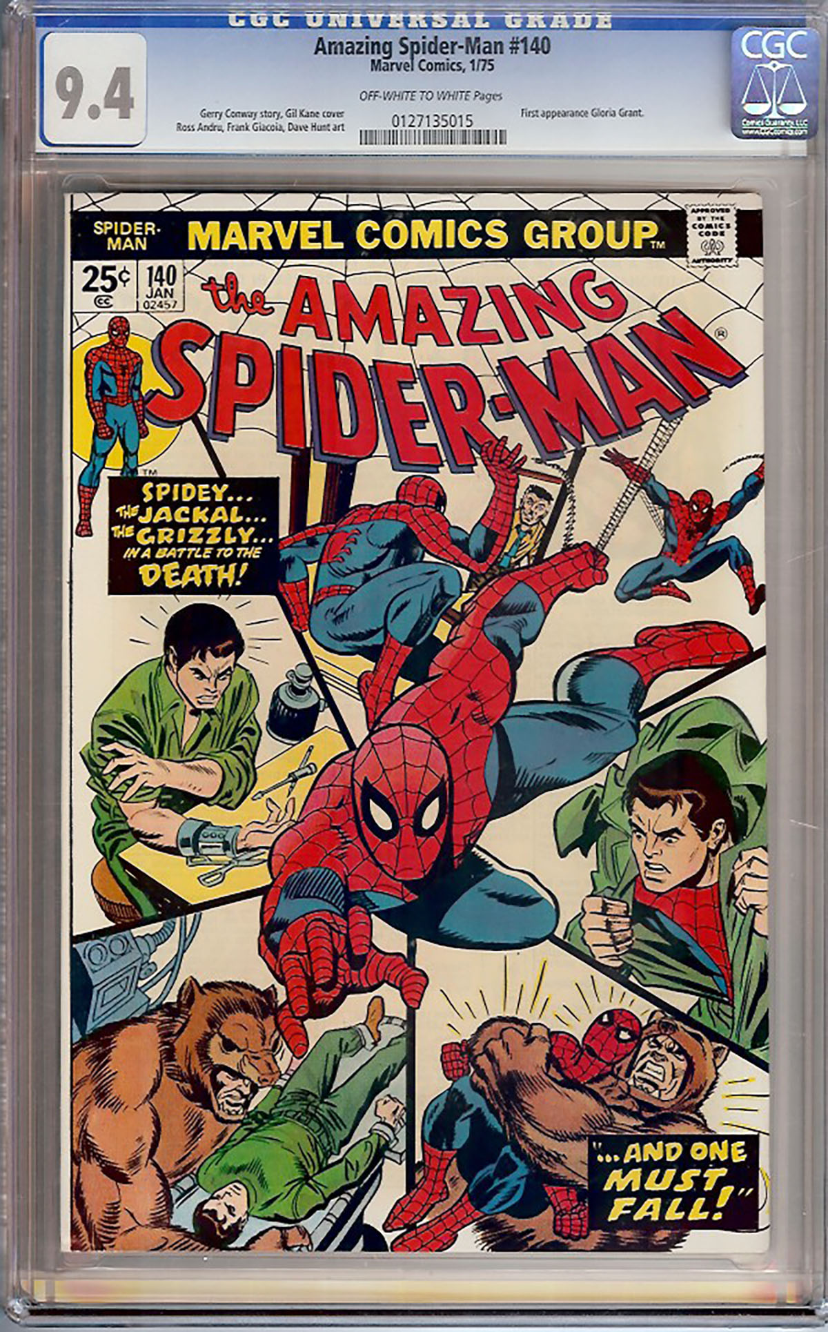 Amazing Spider-Man #140 CGC 9.4 ow/w