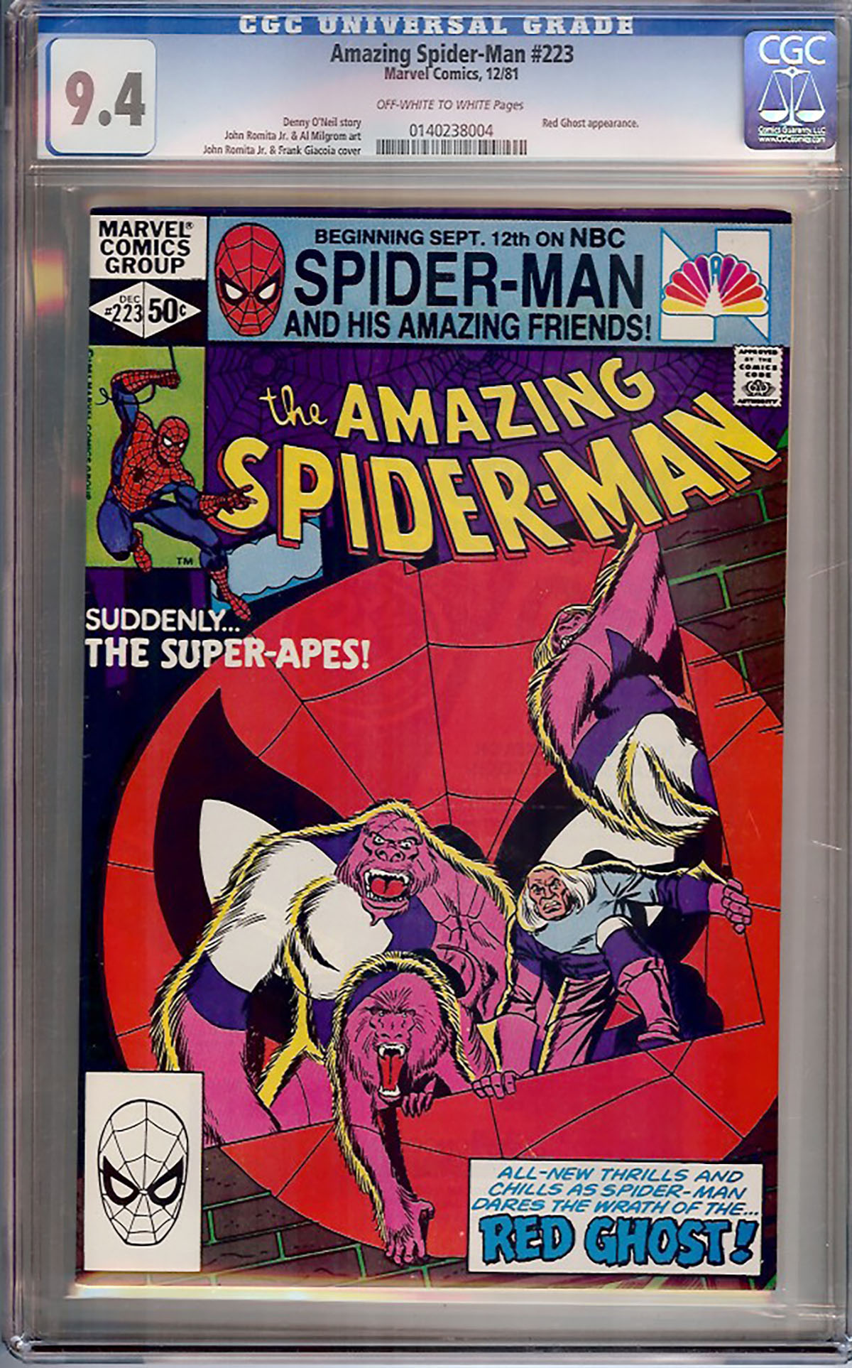Amazing Spider-Man #223 CGC 9.4 ow/w