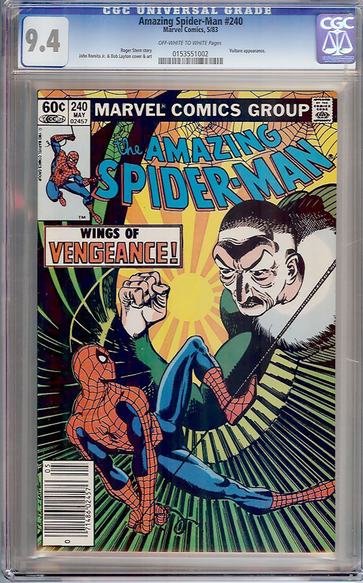 Amazing Spider-Man #240 CGC 9.4 ow/w