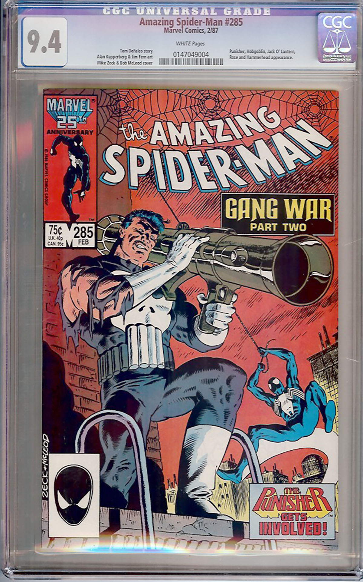 Amazing Spider-Man #285 CGC 9.4 w