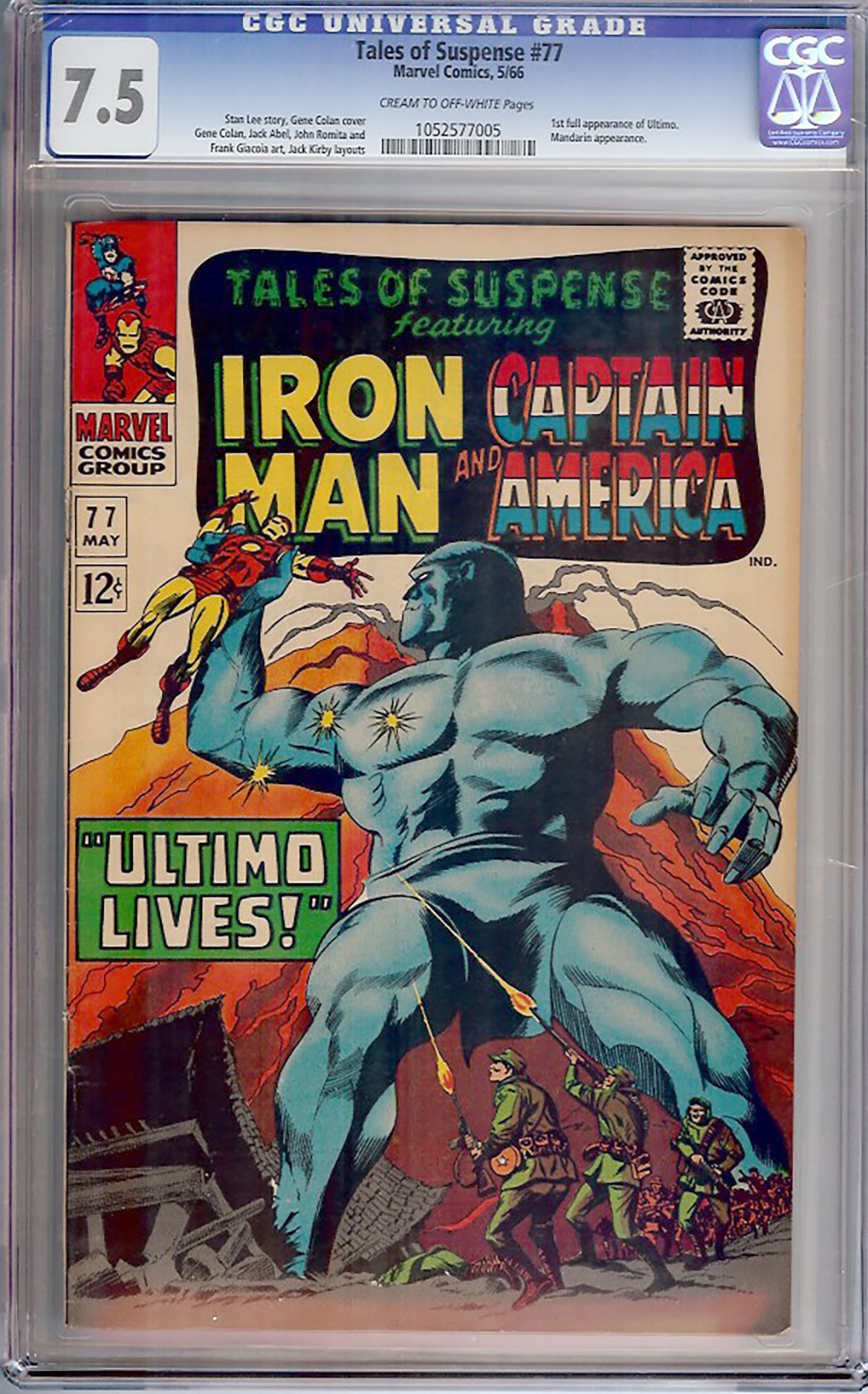 Tales of Suspense #77 CGC 7.5 cr/ow