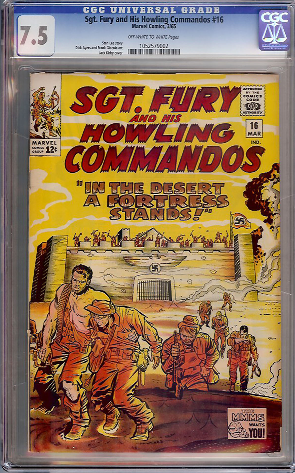 Sgt. Fury and His Howling Commandos #16 CGC 7.5 ow/w