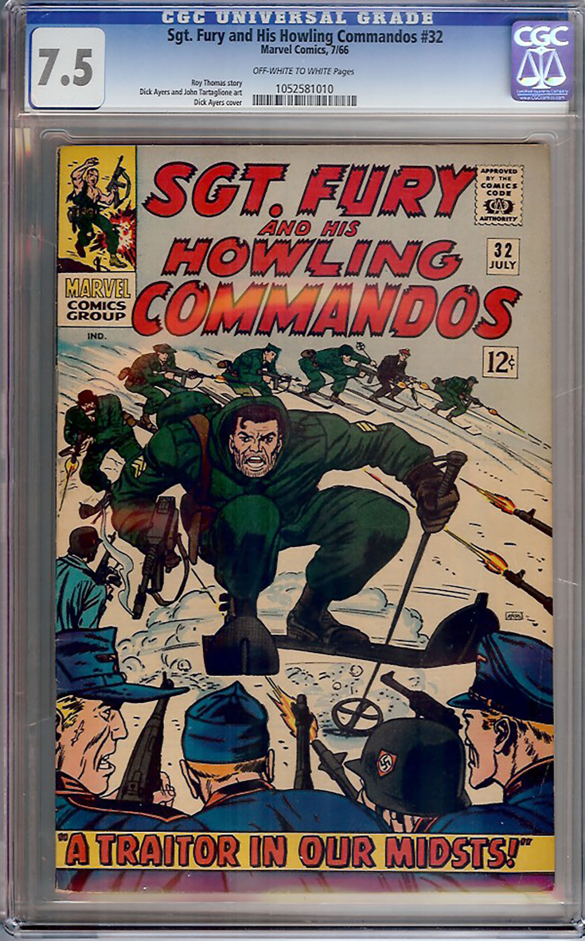 Sgt. Fury and His Howling Commandos #32 CGC 7.5 ow/w