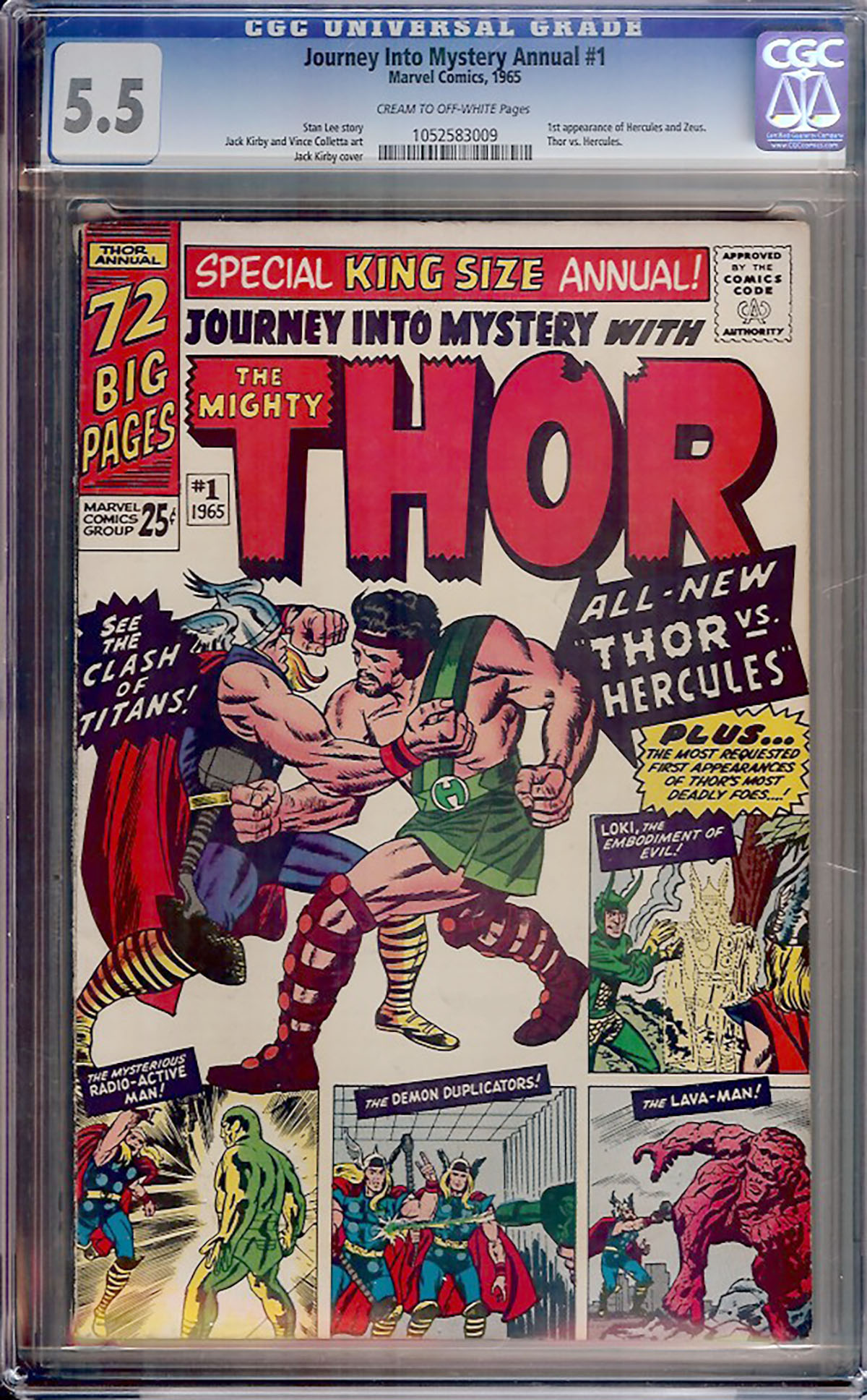 Journey into Mystery Annual #1 CGC 5.5 cr/ow