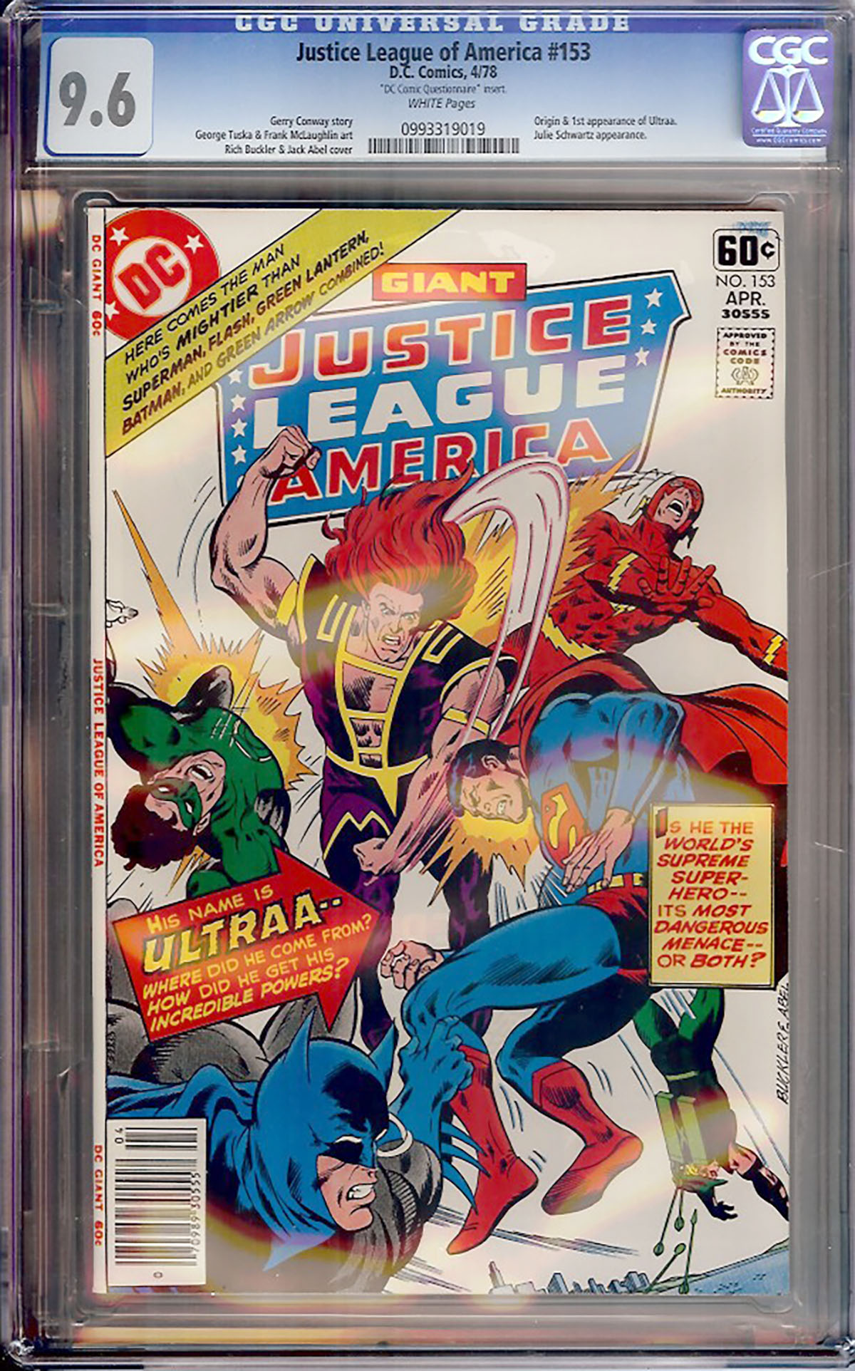 Justice League of America #153 CGC 9.6 w