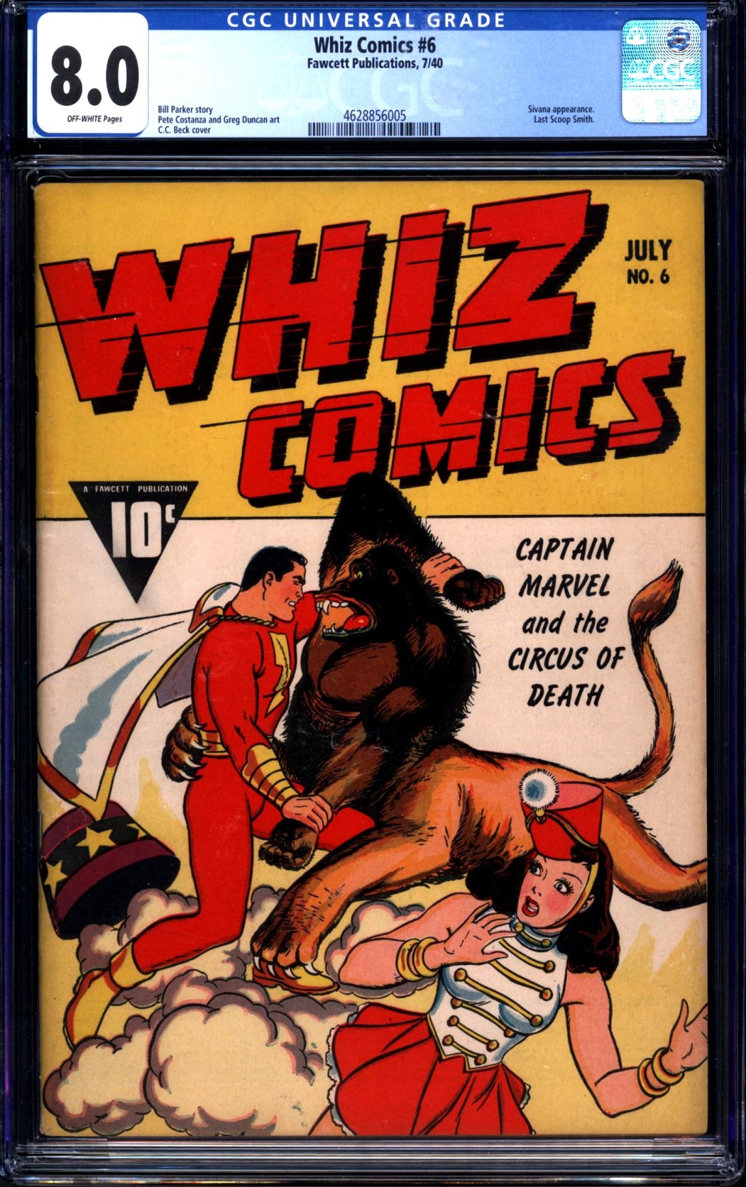 Whiz Comics #6 CGC 8.0 ow