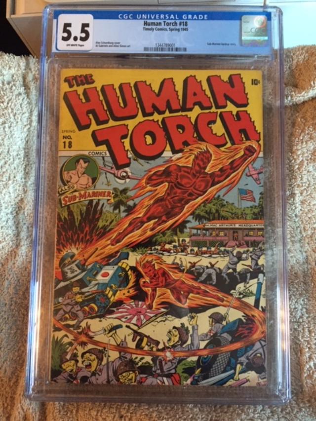 Human Torch #18 CGC 5.5 ow