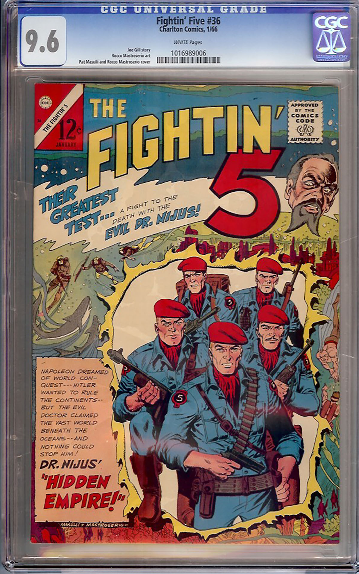 Fightin' Five #36 CGC 9.6 w