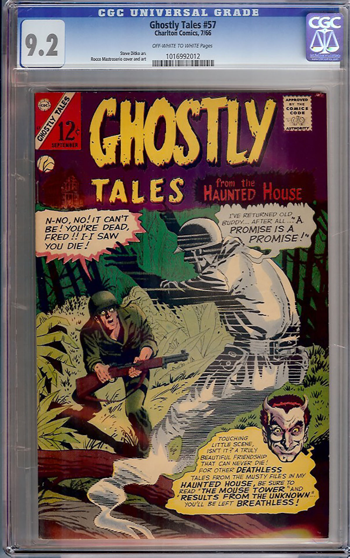 Ghostly Tales #57 CGC 9.2 ow/w