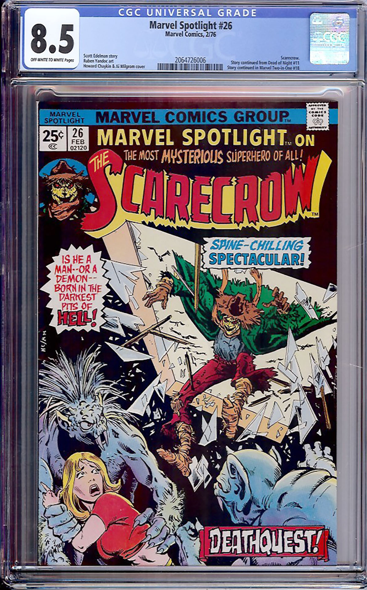 Marvel Spotlight #26 CGC 8.5 ow/w