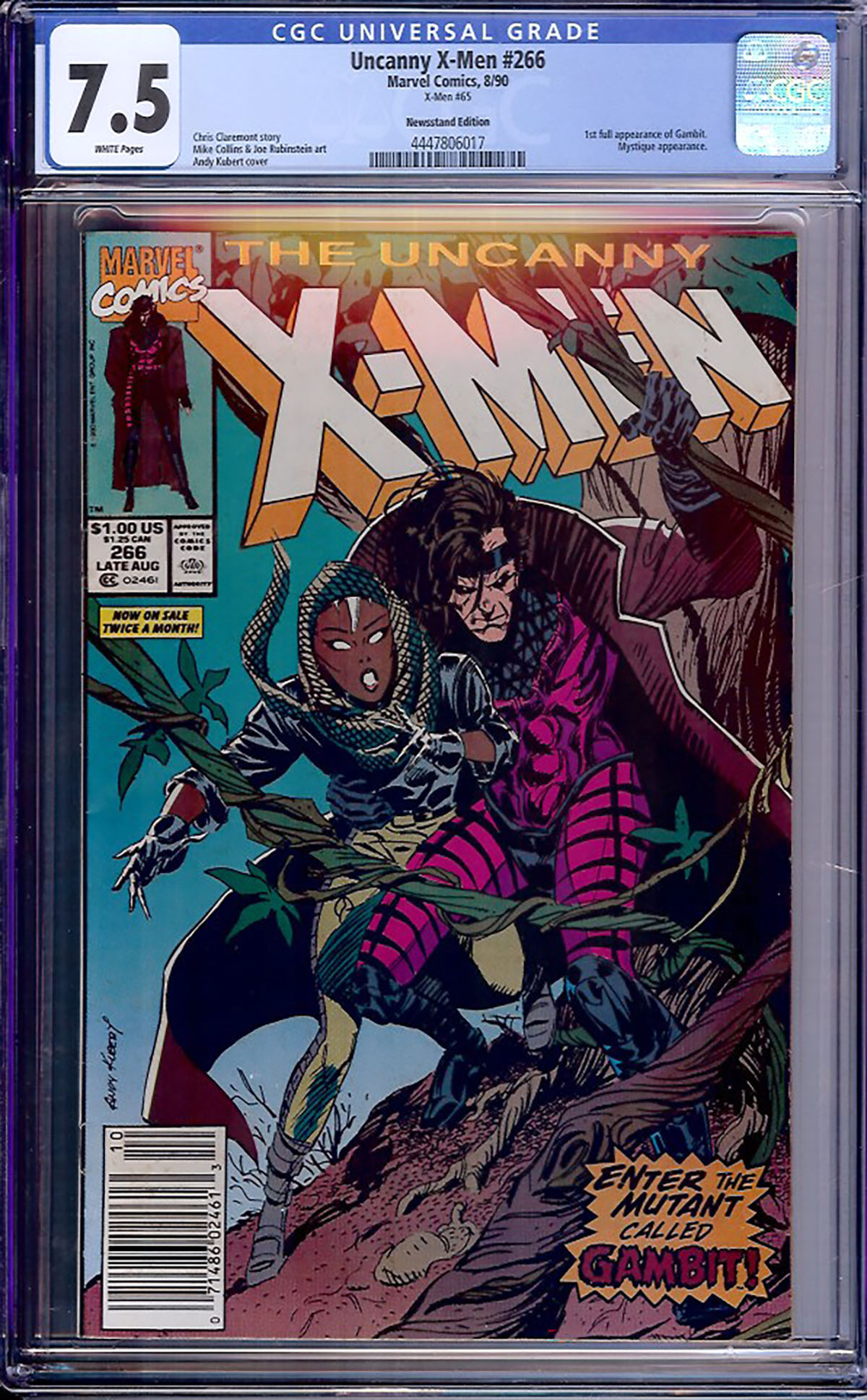 Uncanny X-Men #266 CGC 7.5 w Newsstand Edition