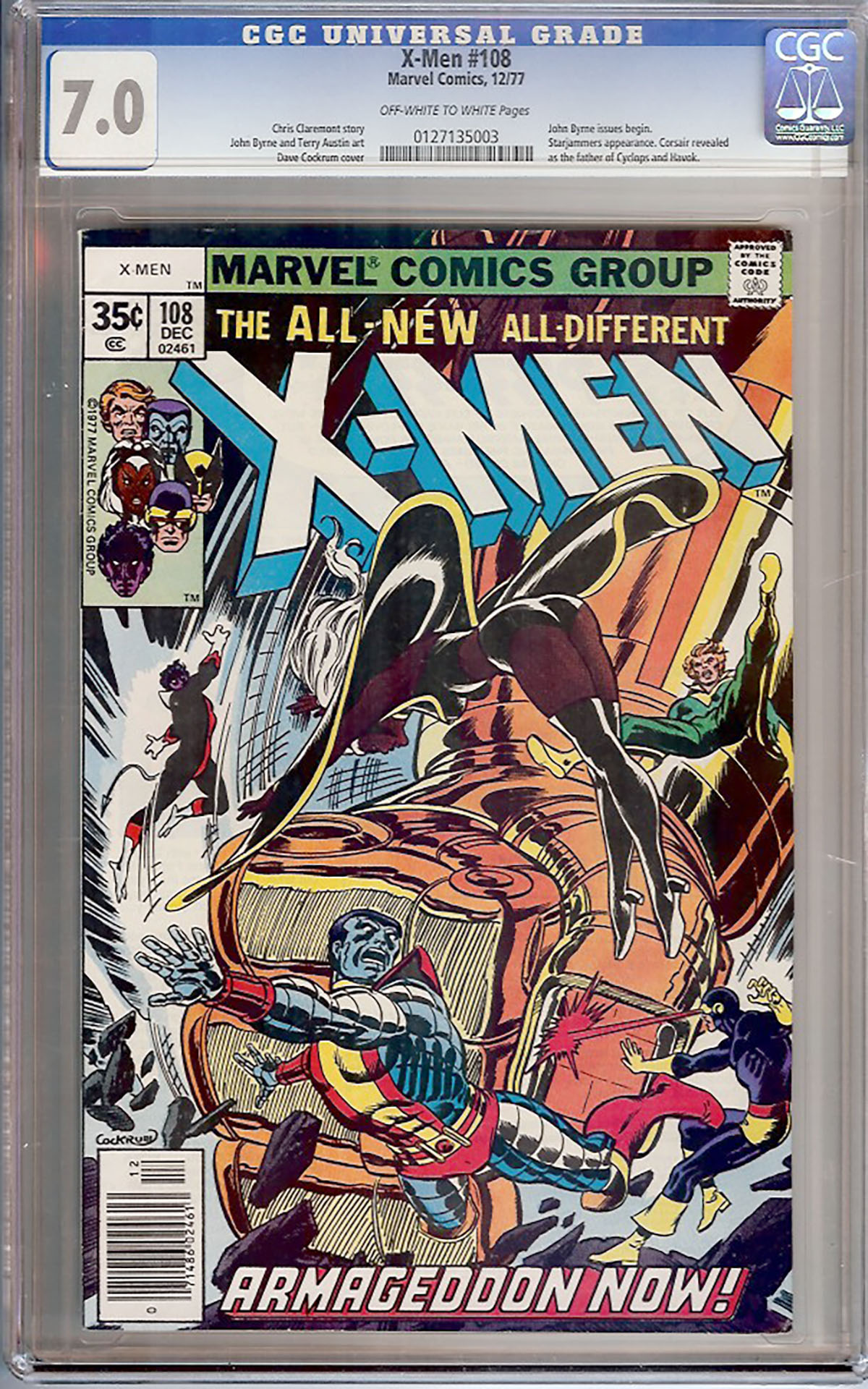 X-Men #108 CGC 7.0 ow/w