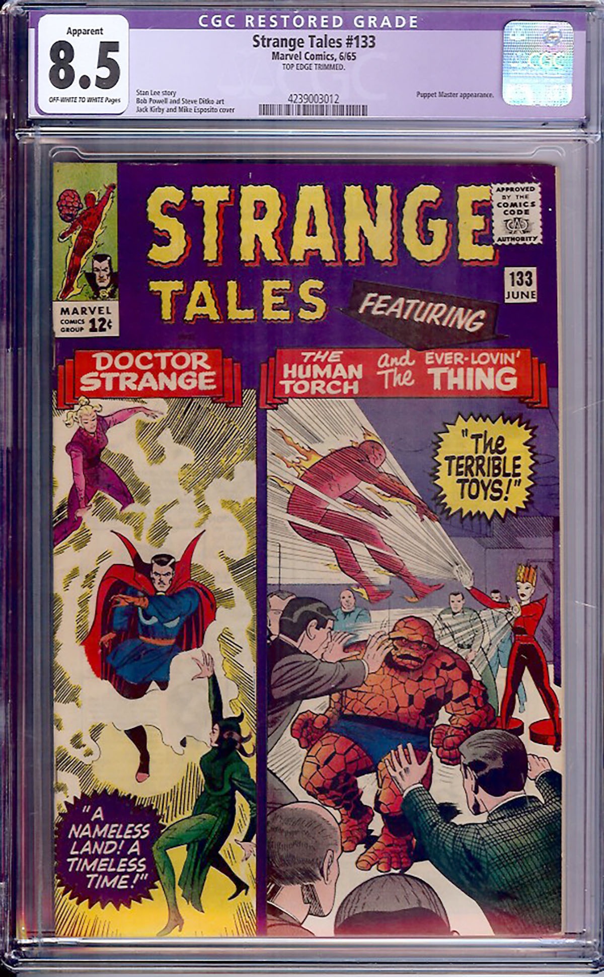 Strange Tales #133 CGC 8.5 ow/w