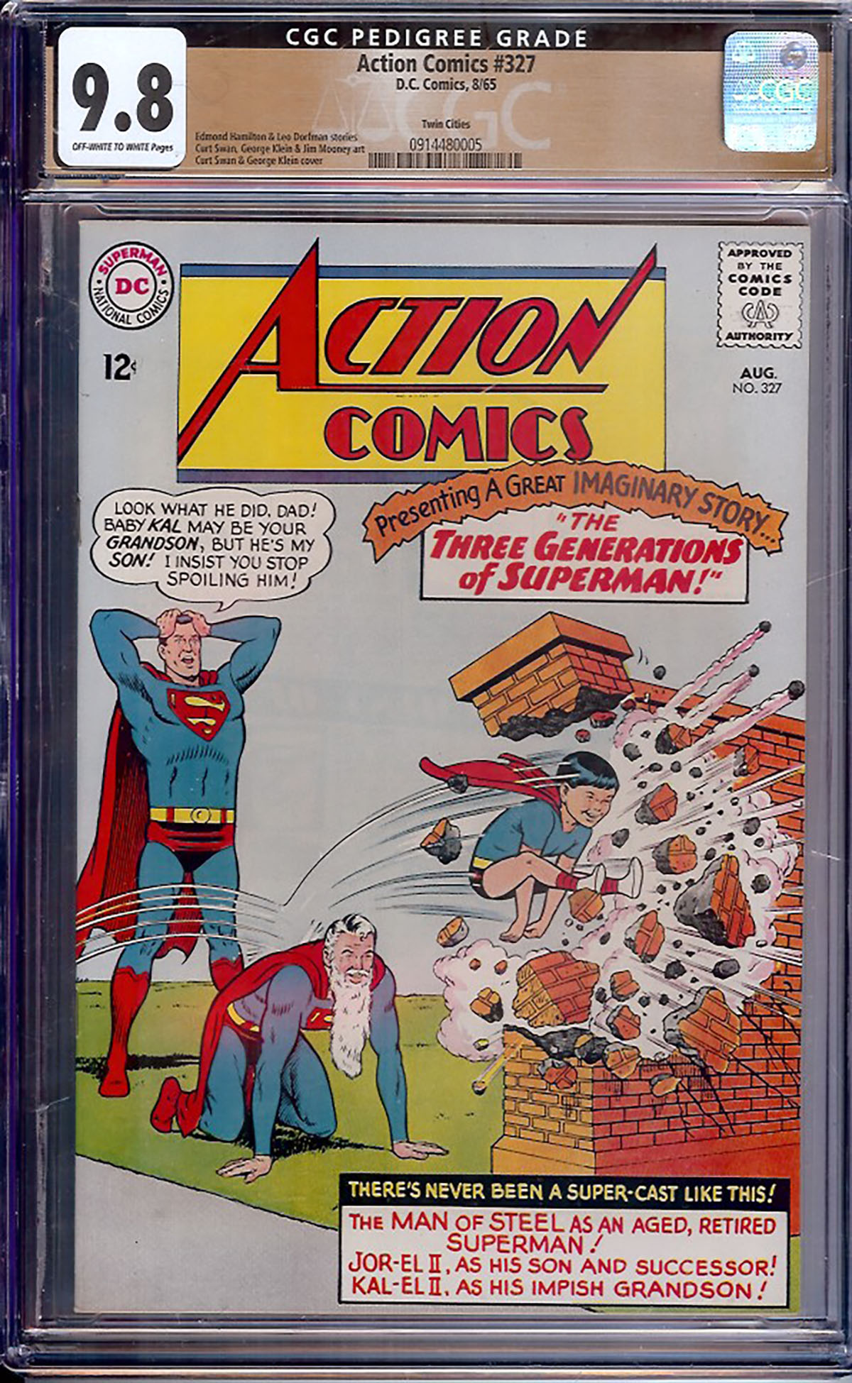 Action Comics #327 CGC 9.8 ow/w Twin Cities