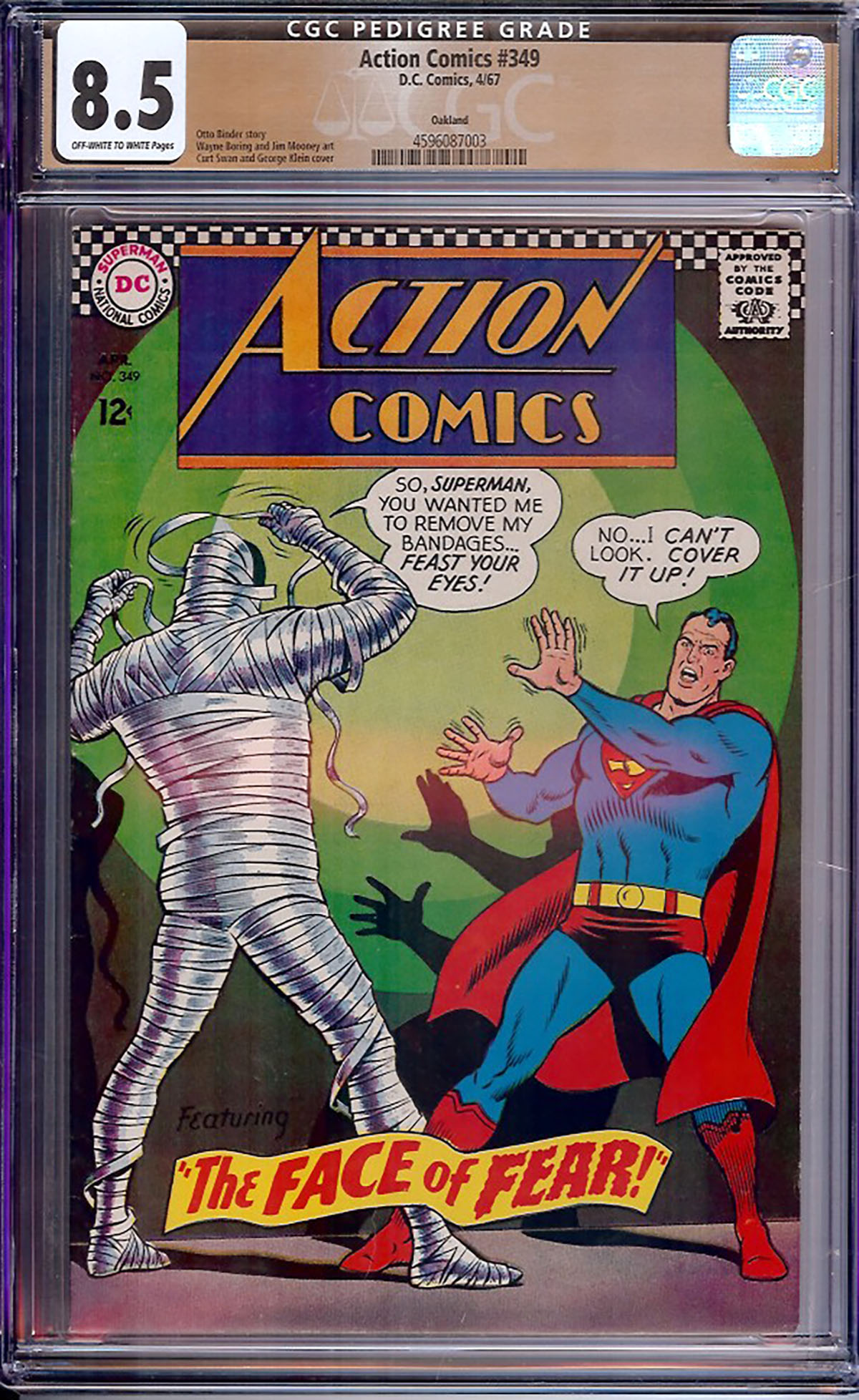 Action Comics #349 CGC 8.5 ow/w Oakland