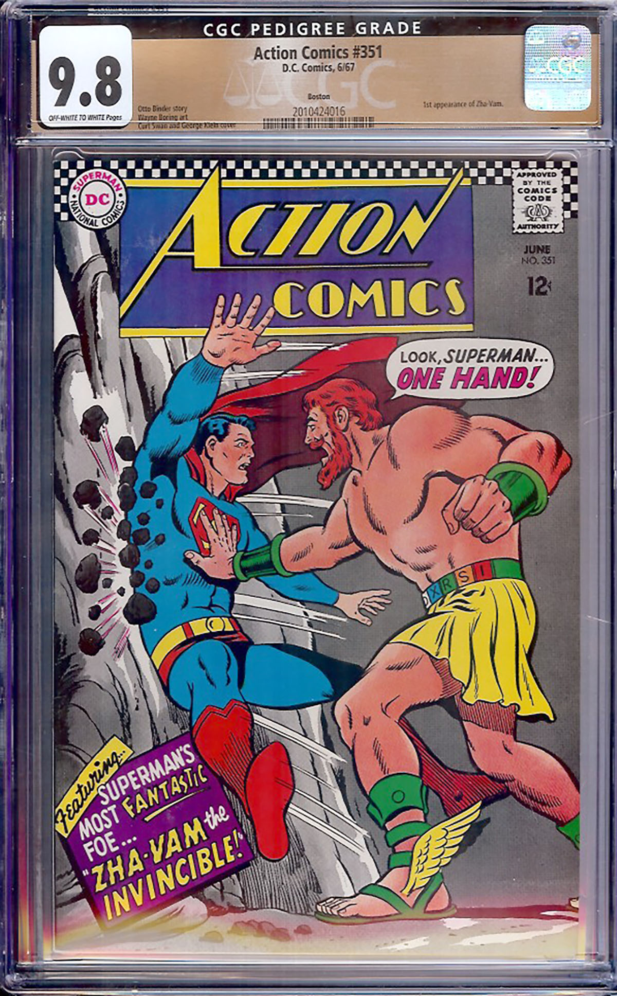 Action Comics #351 CGC 9.8 ow/w Boston