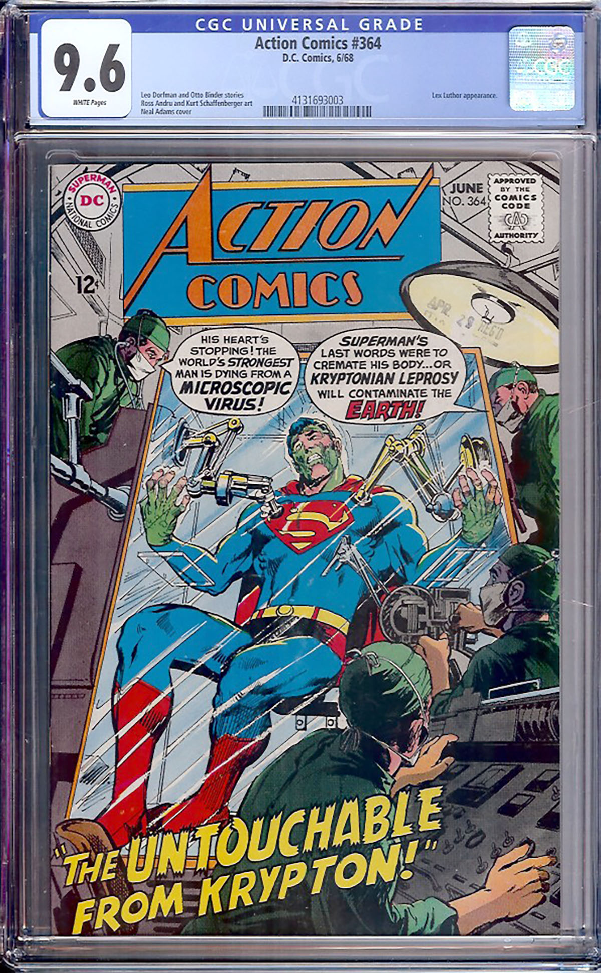 Action Comics #364 CGC 9.6 w