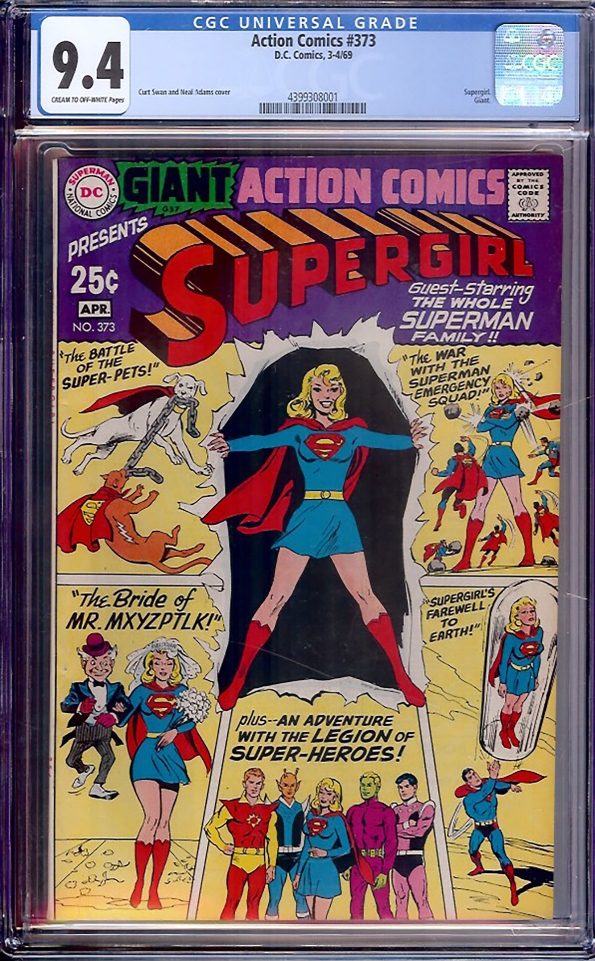 Action Comics #373 CGC 9.4 cr/ow