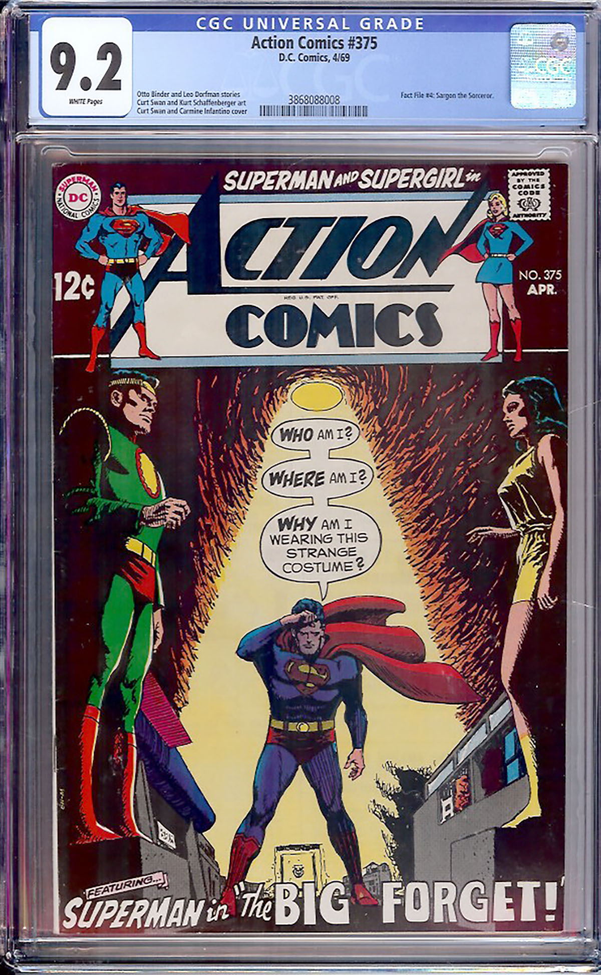 Action Comics #375 CGC 9.2 w
