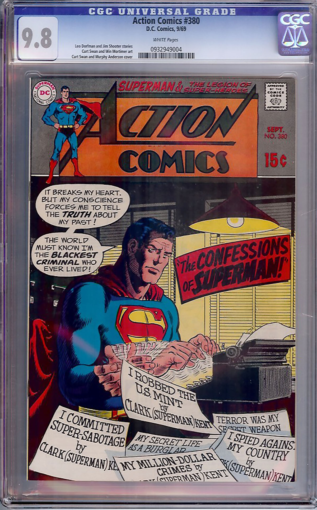 Action Comics #380 CGC 9.8 w