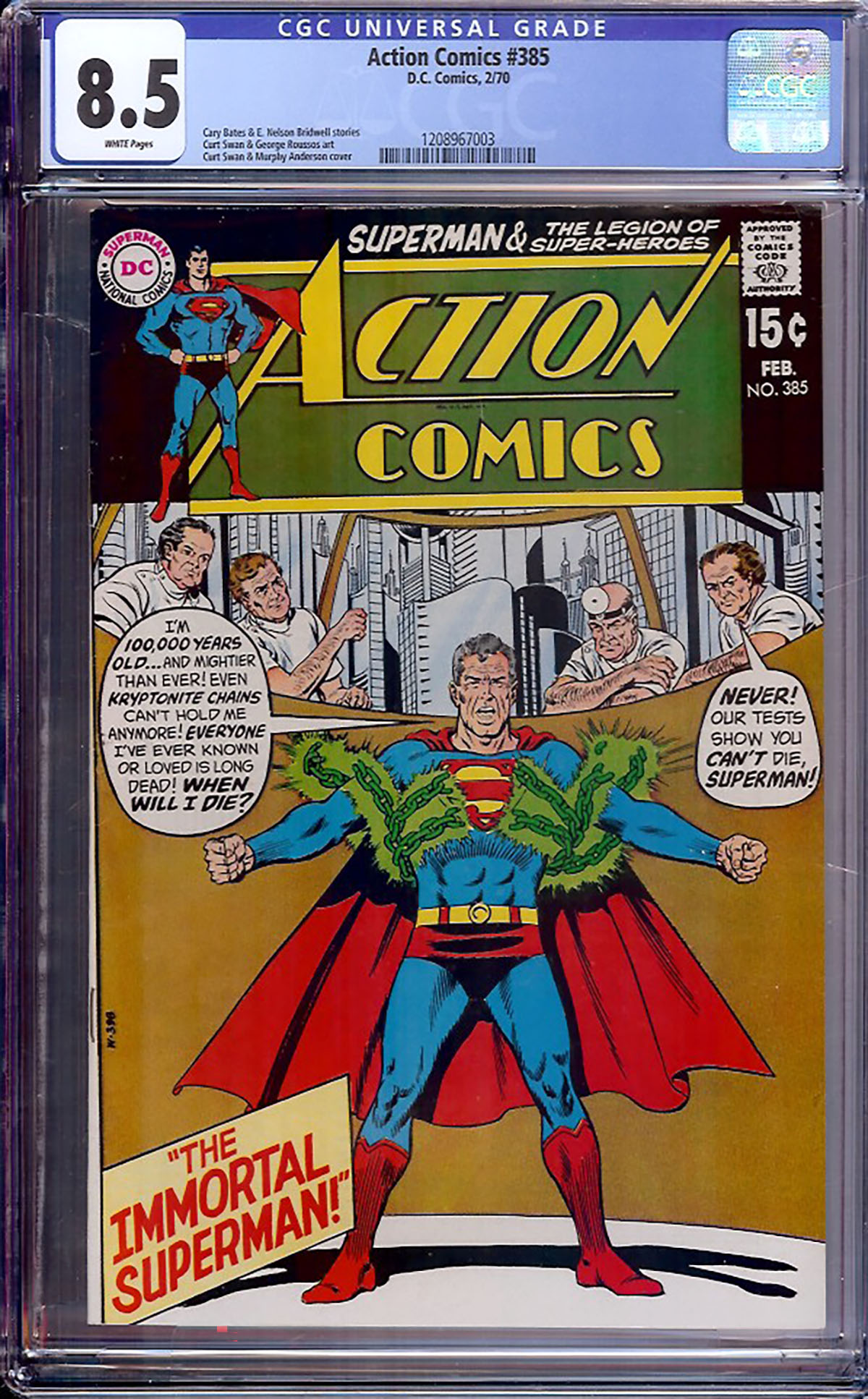Action Comics #385 CGC 8.5 w