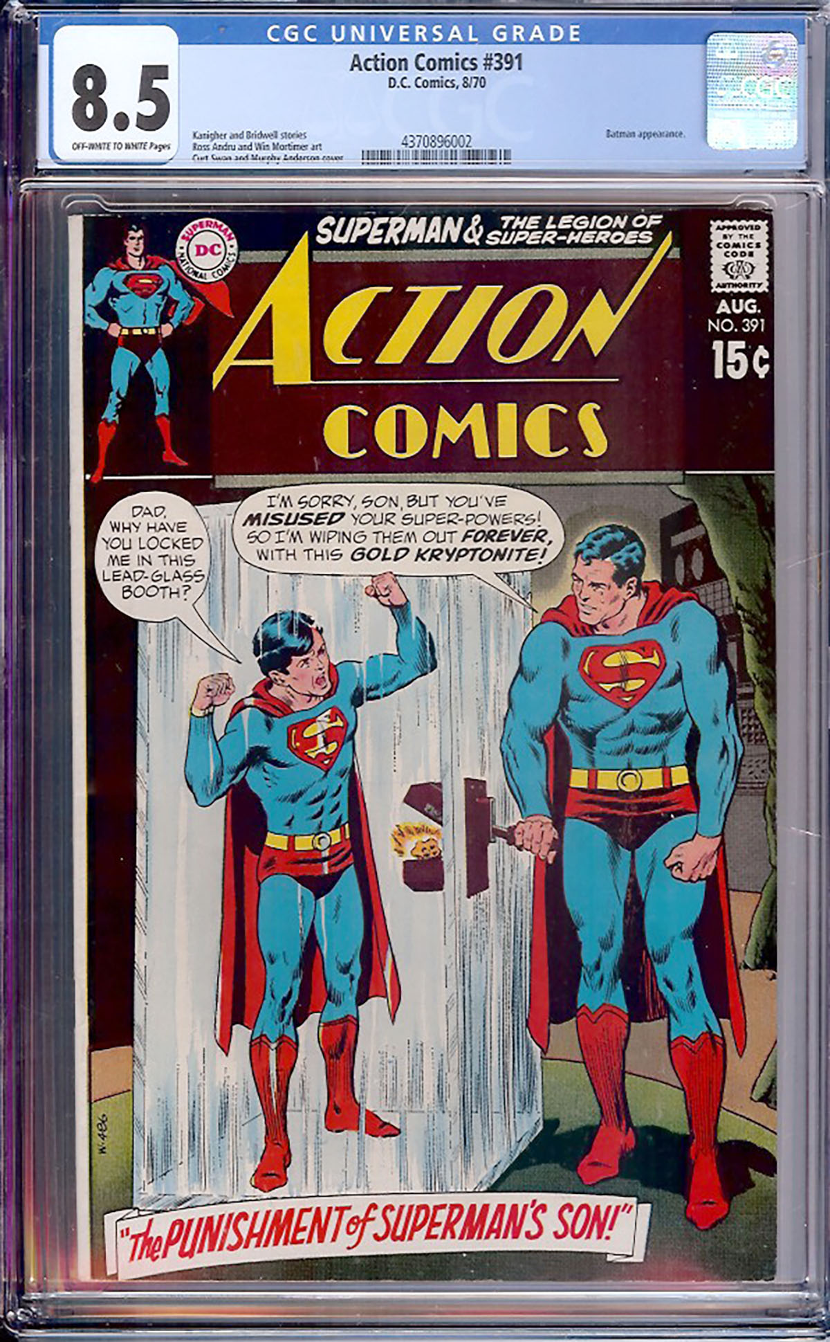 Action Comics #391 CGC 8.5 ow/w