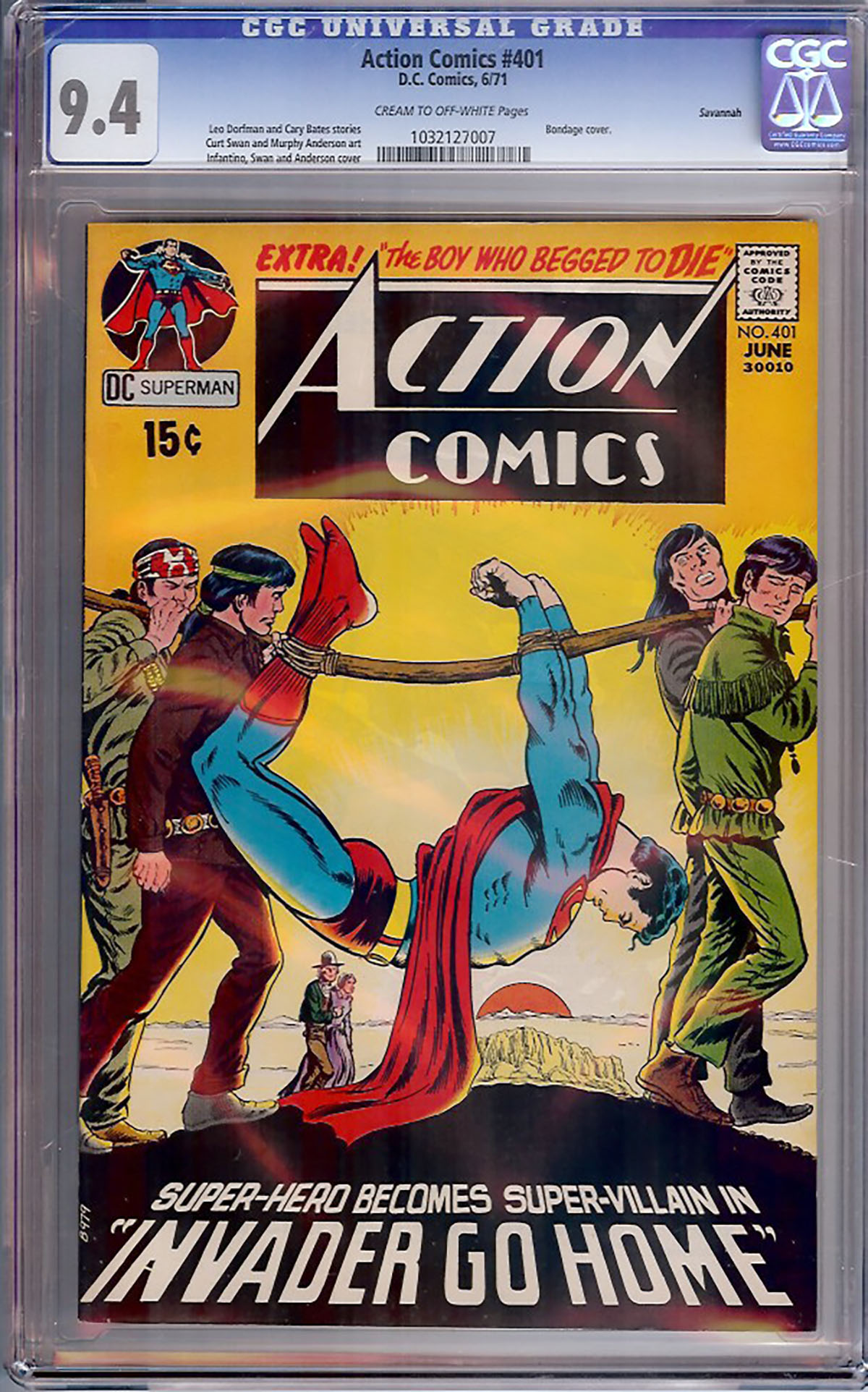 Action Comics #401 CGC 9.4 cr/ow