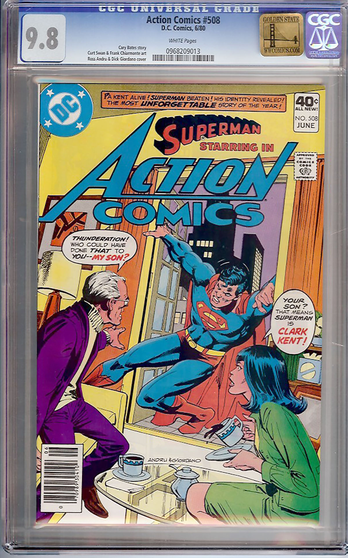 Action Comics #508 CGC 9.8 w Golden State